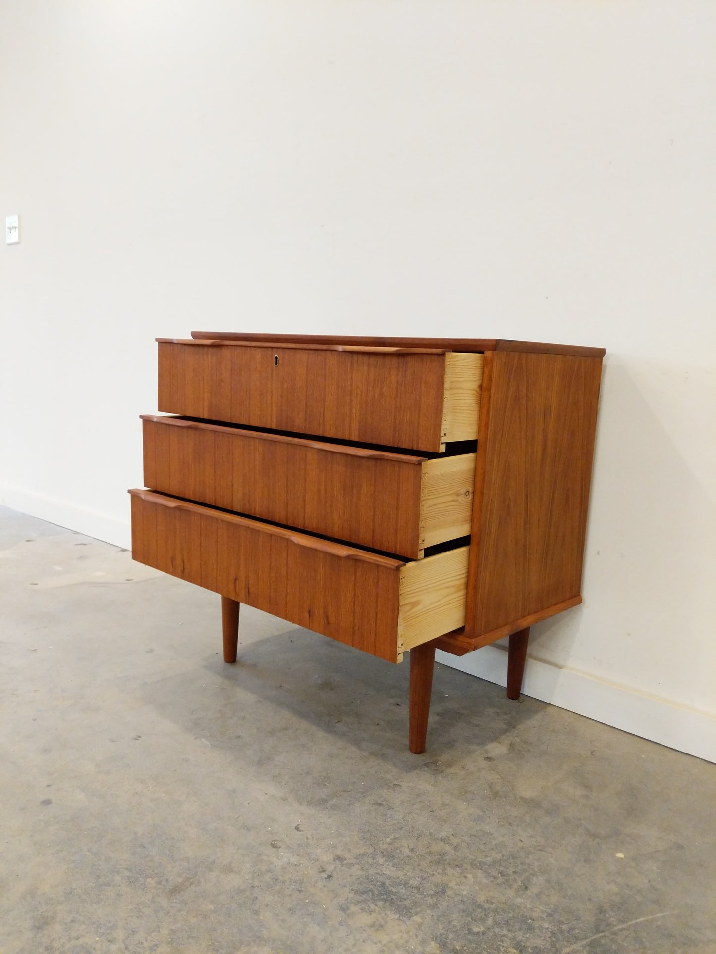 Vintage Danish Modern Teak Low Dresser