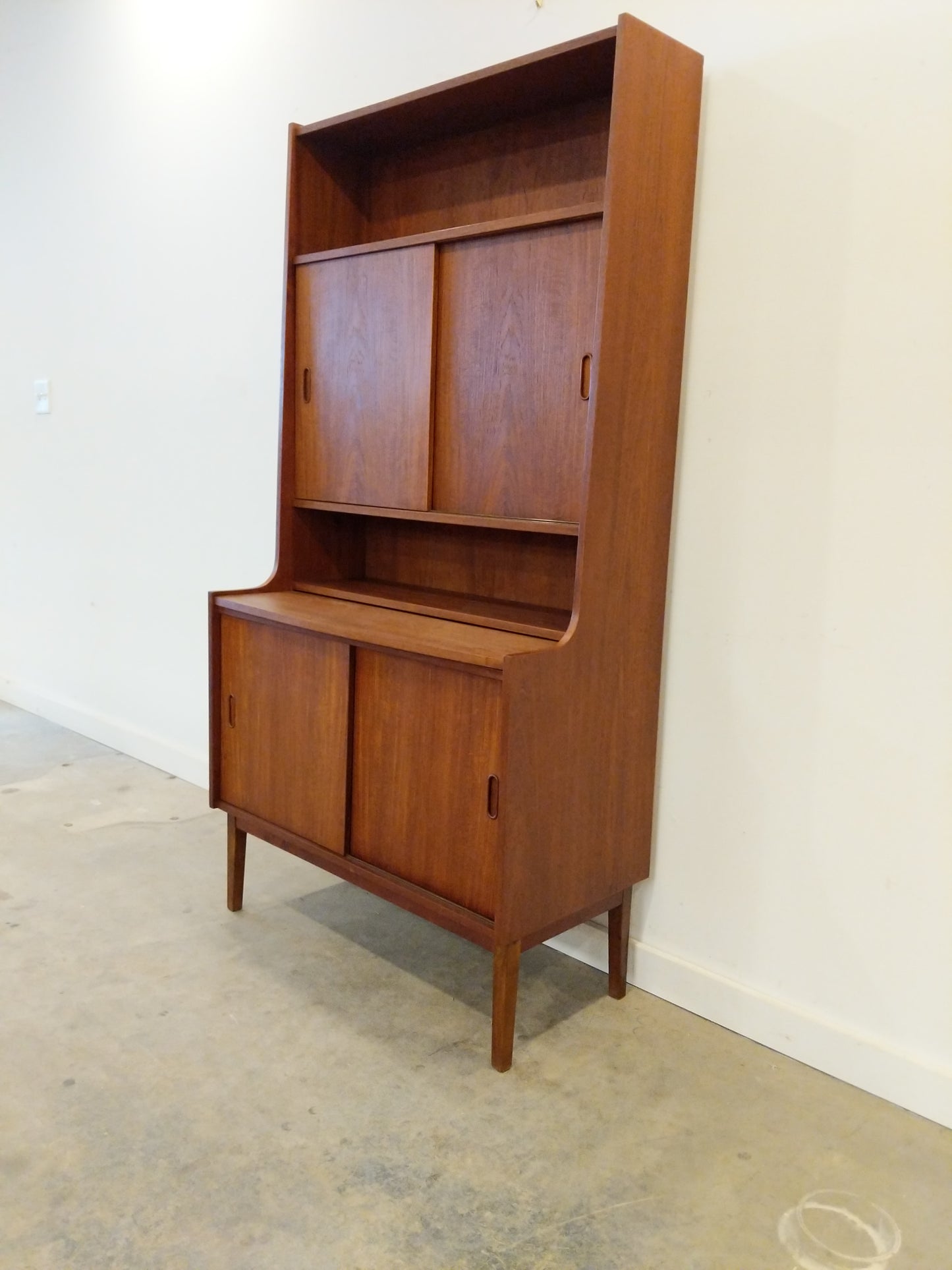 Vintage Danish Modern Teak Bookshelf / Secretary Desk