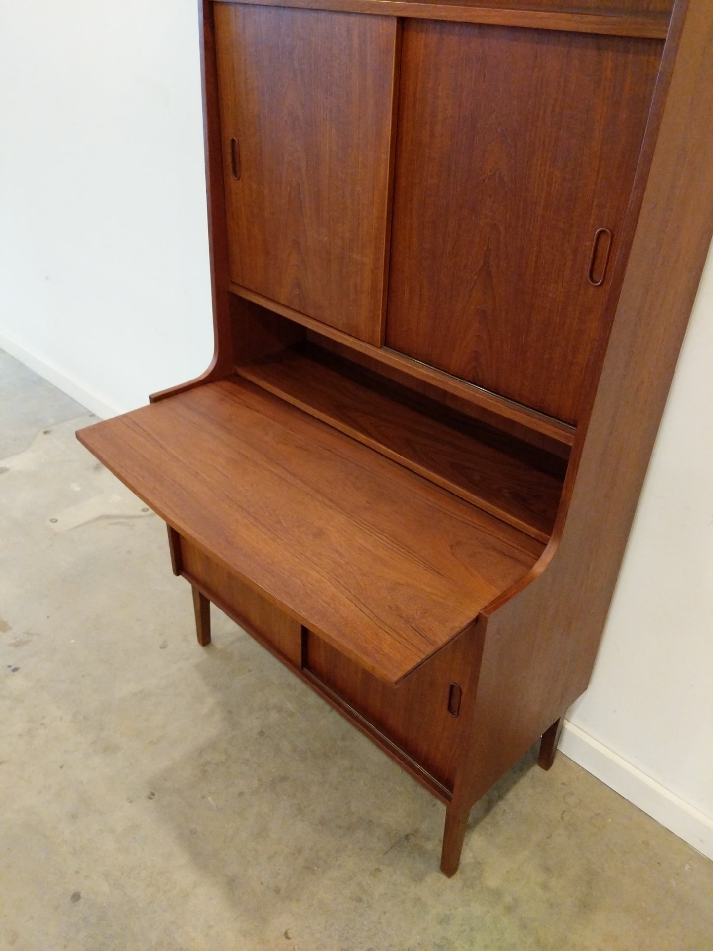 Vintage Danish Modern Teak Bookshelf / Secretary Desk