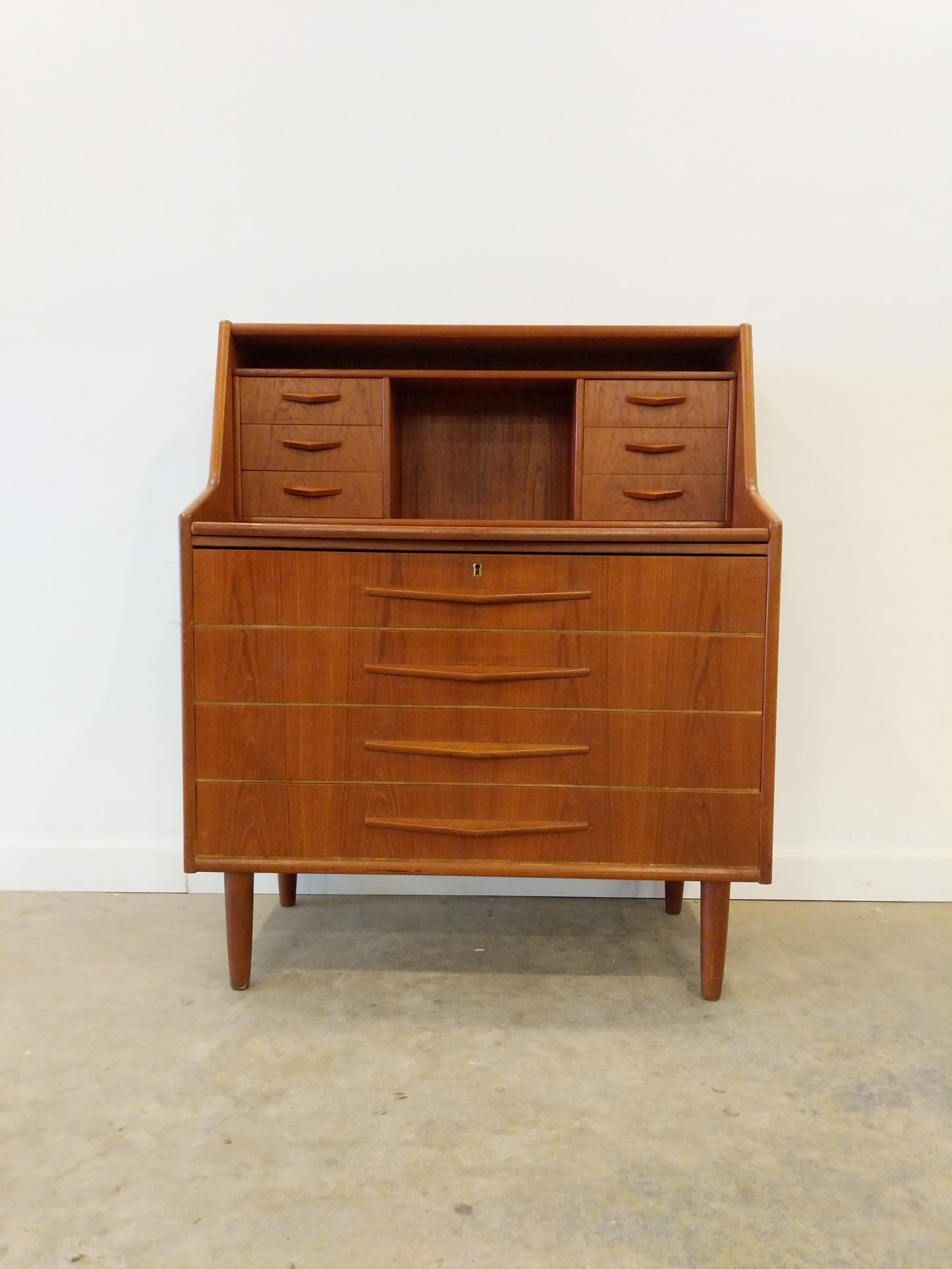 Vintage Danish Modern Teak Secretary Desk
