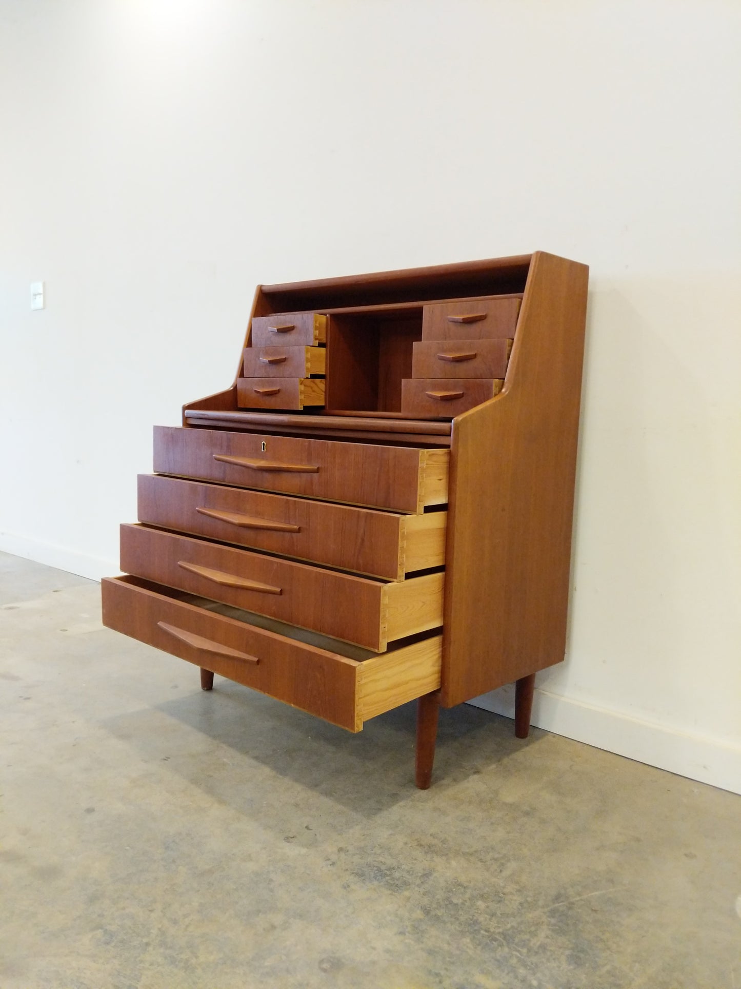 Vintage Danish Modern Teak Secretary Desk