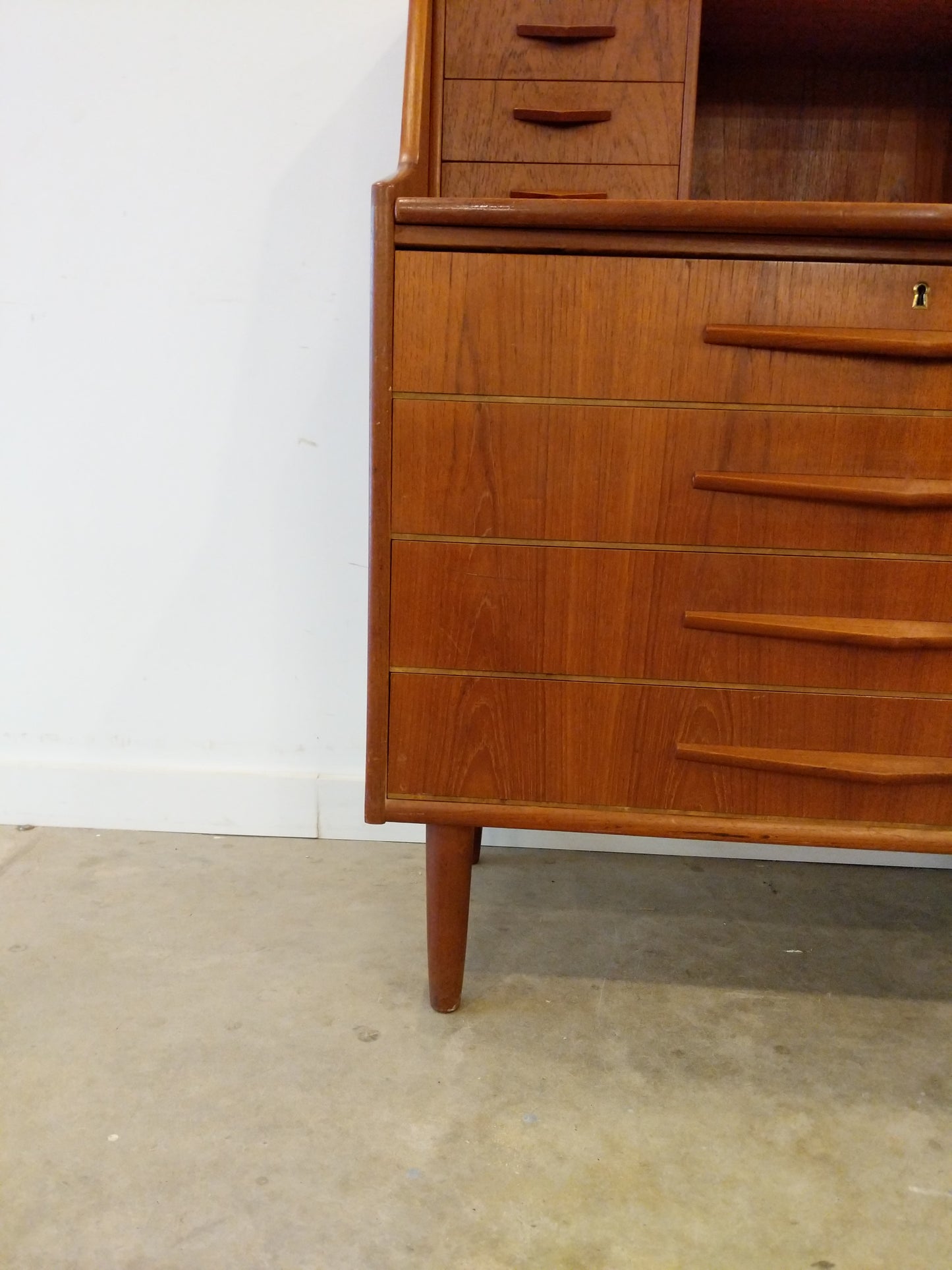 Vintage Danish Modern Teak Secretary Desk