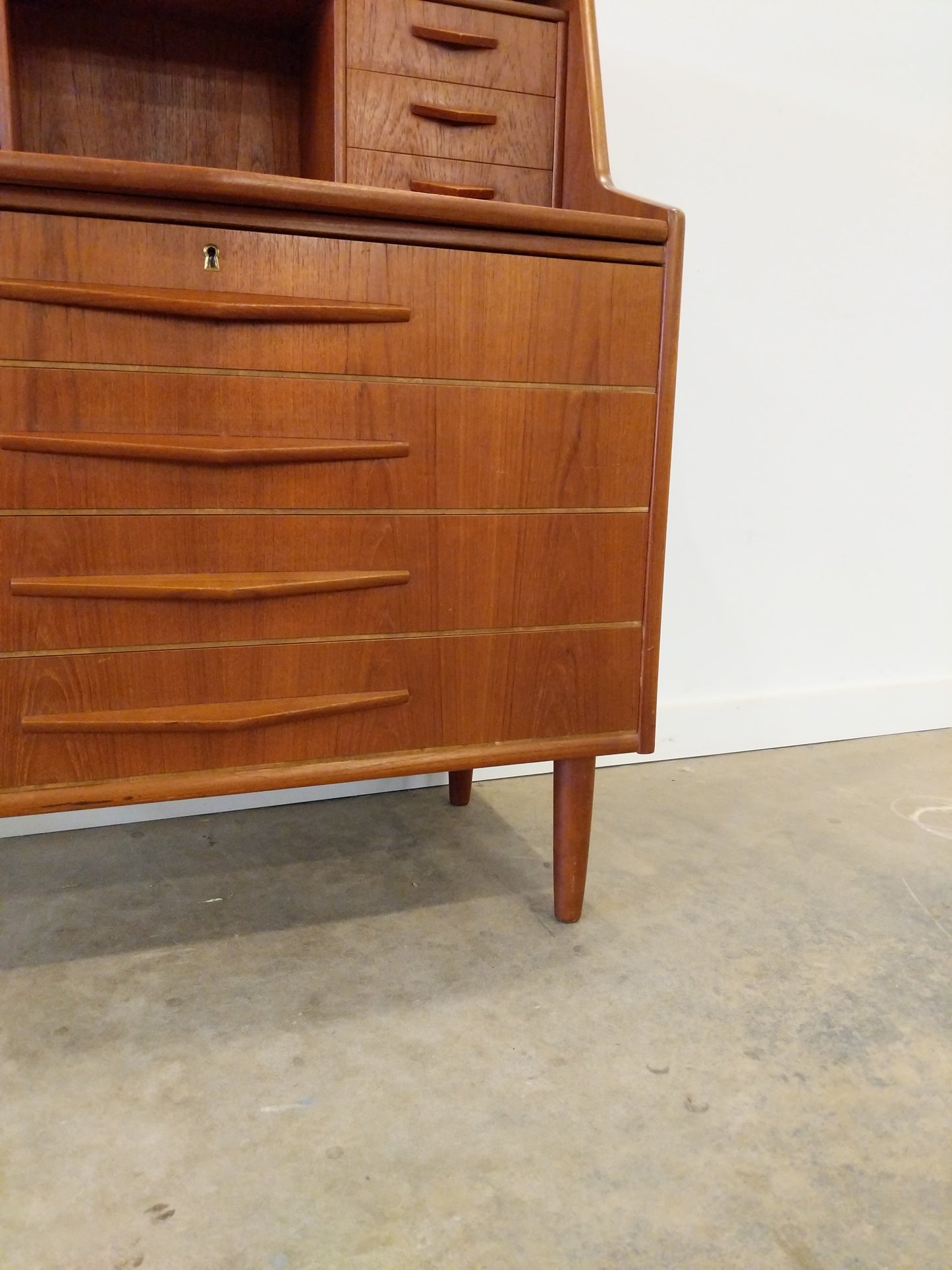 Vintage Danish Modern Teak Secretary Desk