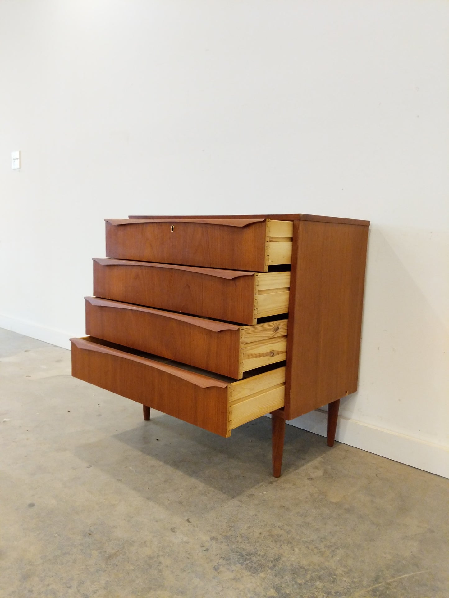 RESERVED -Vintage Danish Modern Teak Low Dresser