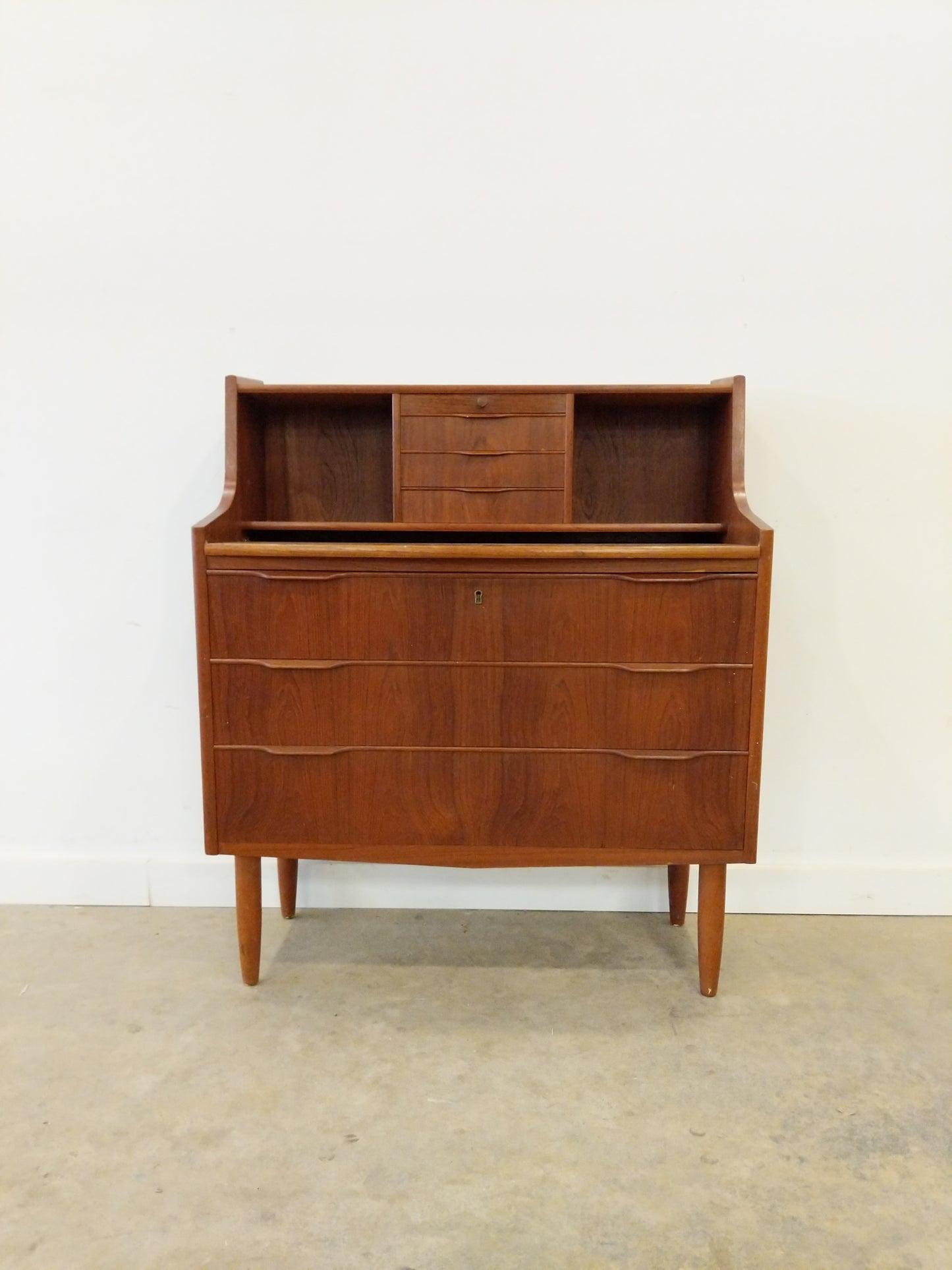 Vintage Danish Modern Teak Secretary Desk / Vanity