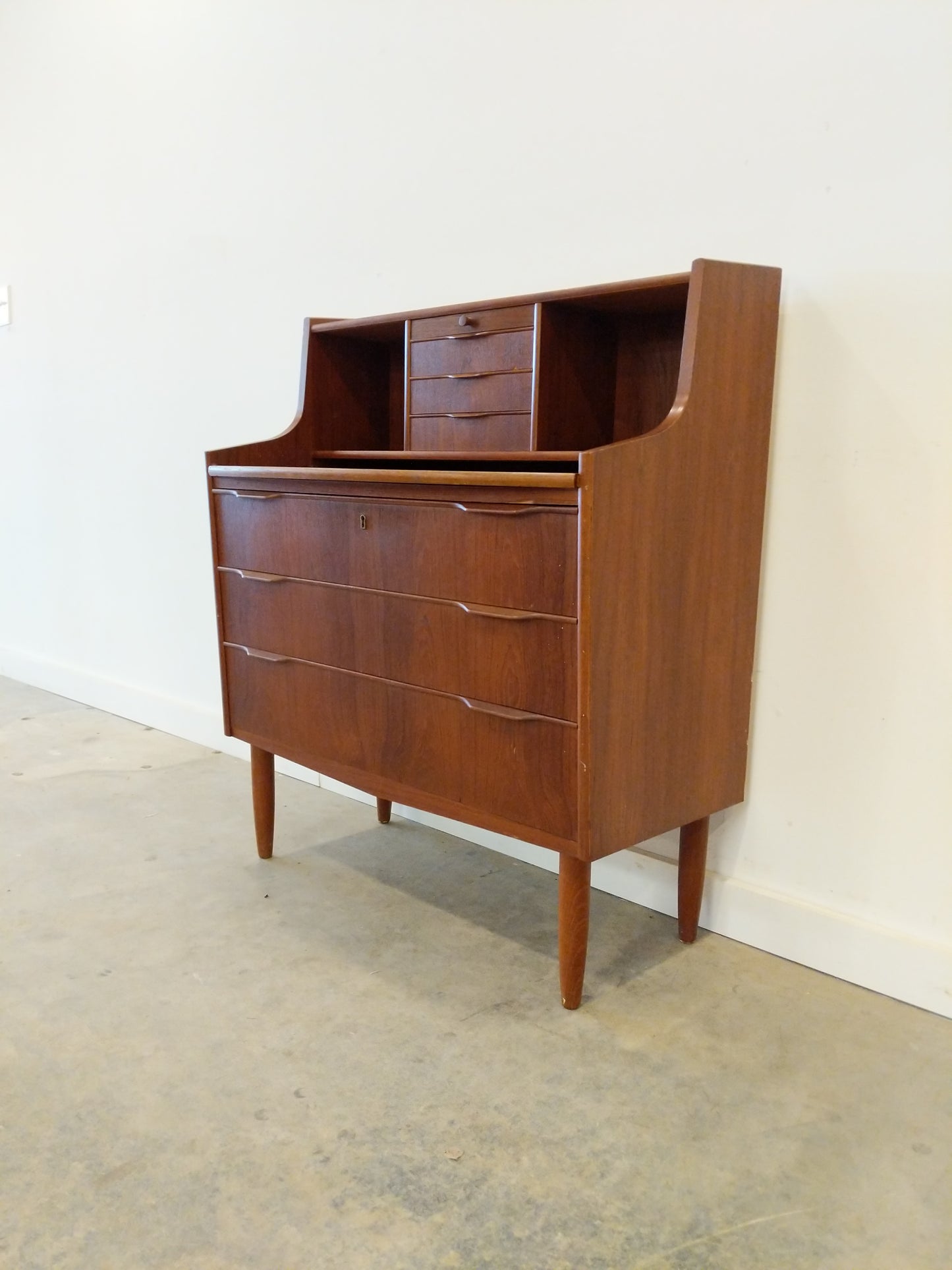 Vintage Danish Modern Teak Secretary Desk / Vanity