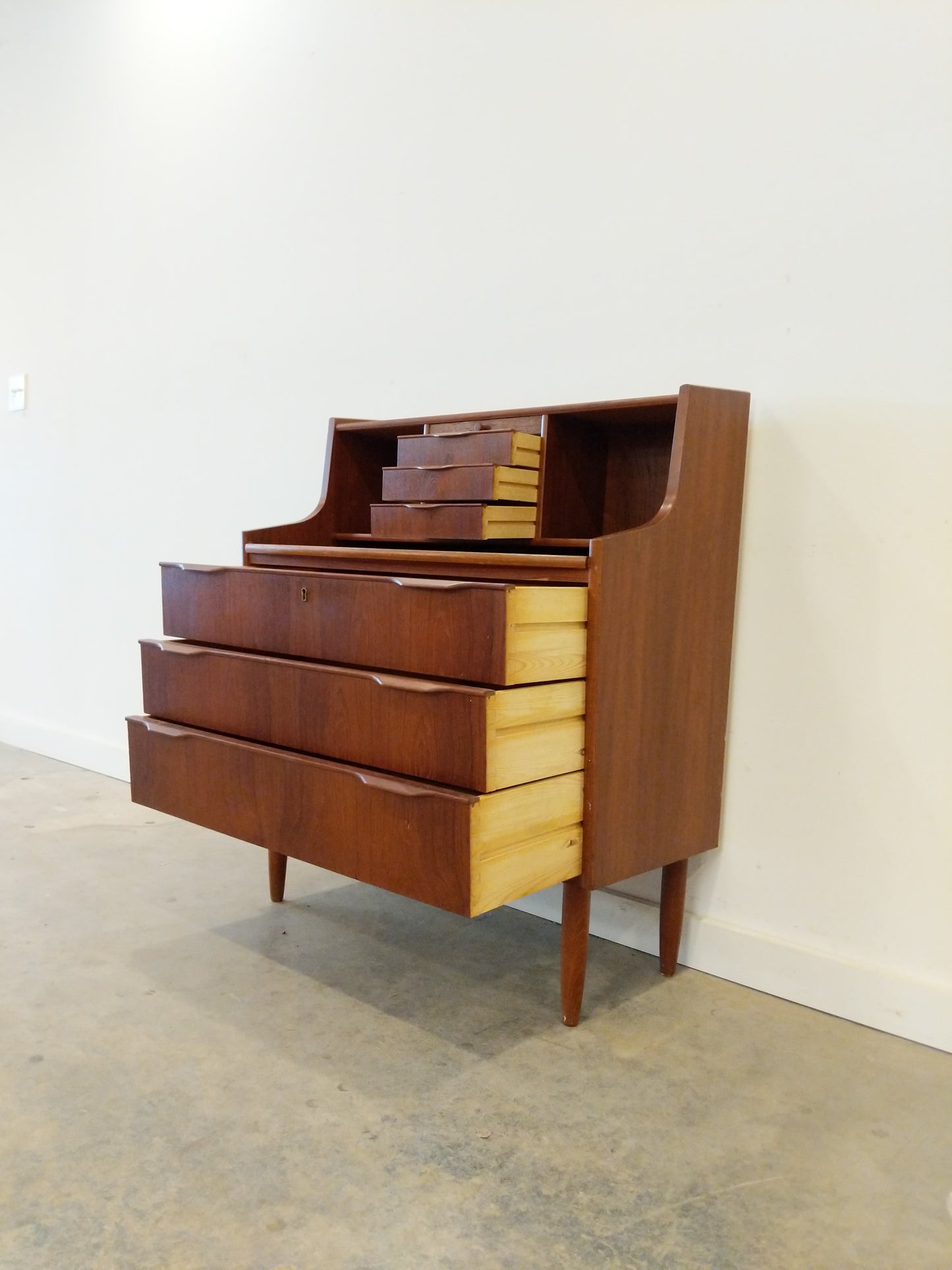 Vintage Danish Modern Teak Secretary Desk / Vanity
