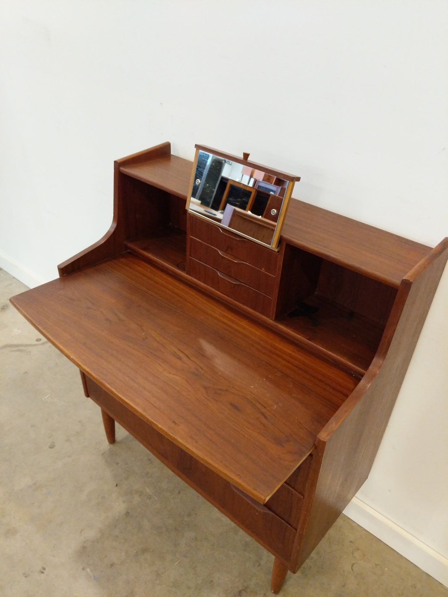 Vintage Danish Modern Teak Secretary Desk / Vanity