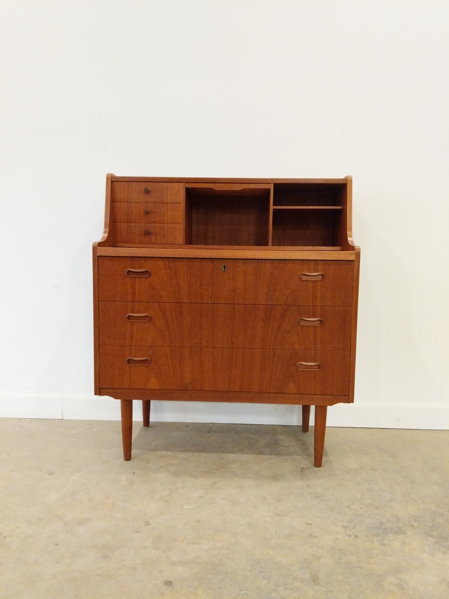RESERVED - Vintage Danish Modern Teak Secretary Desk / Vanity