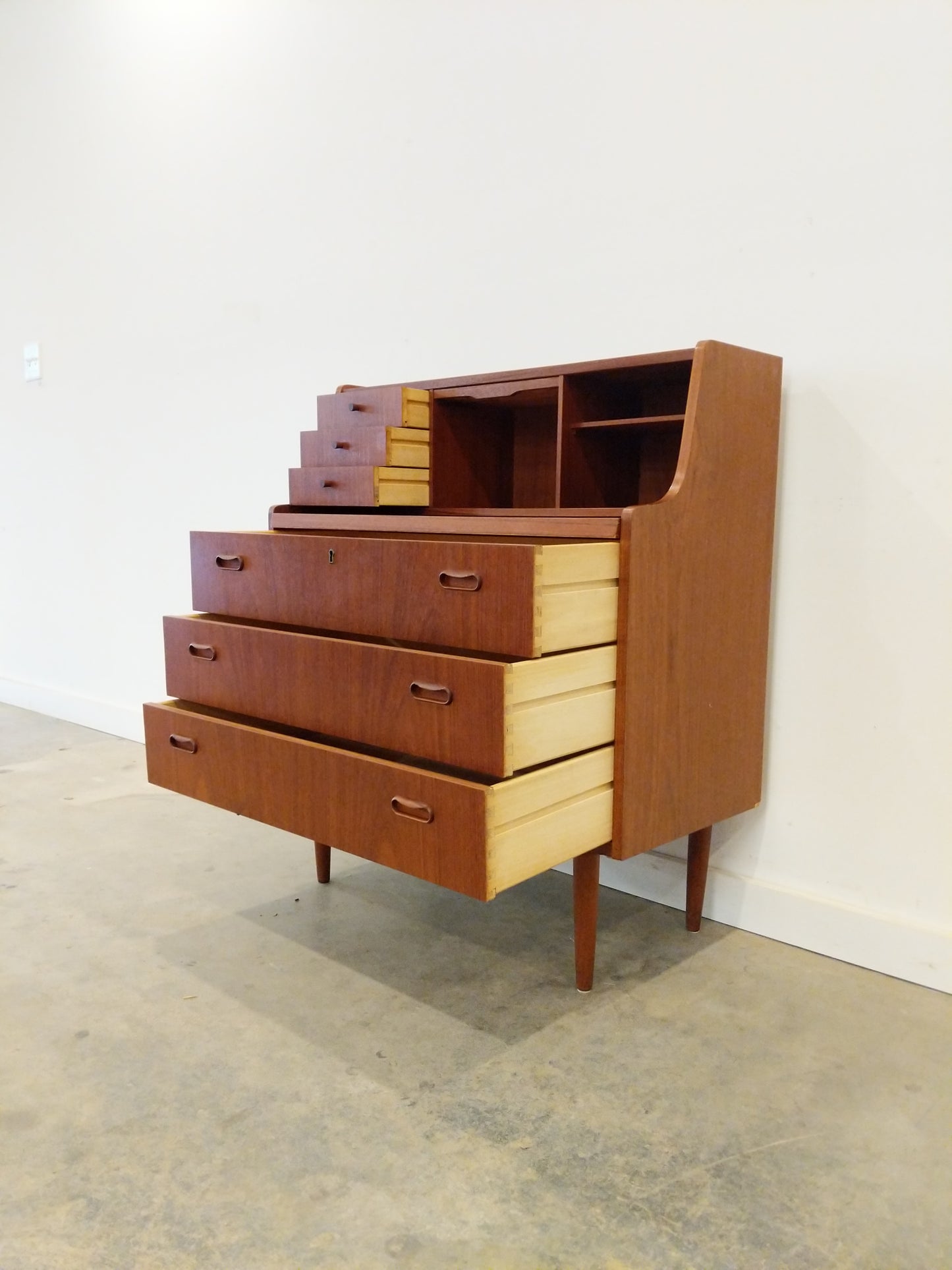 RESERVED - Vintage Danish Modern Teak Secretary Desk / Vanity