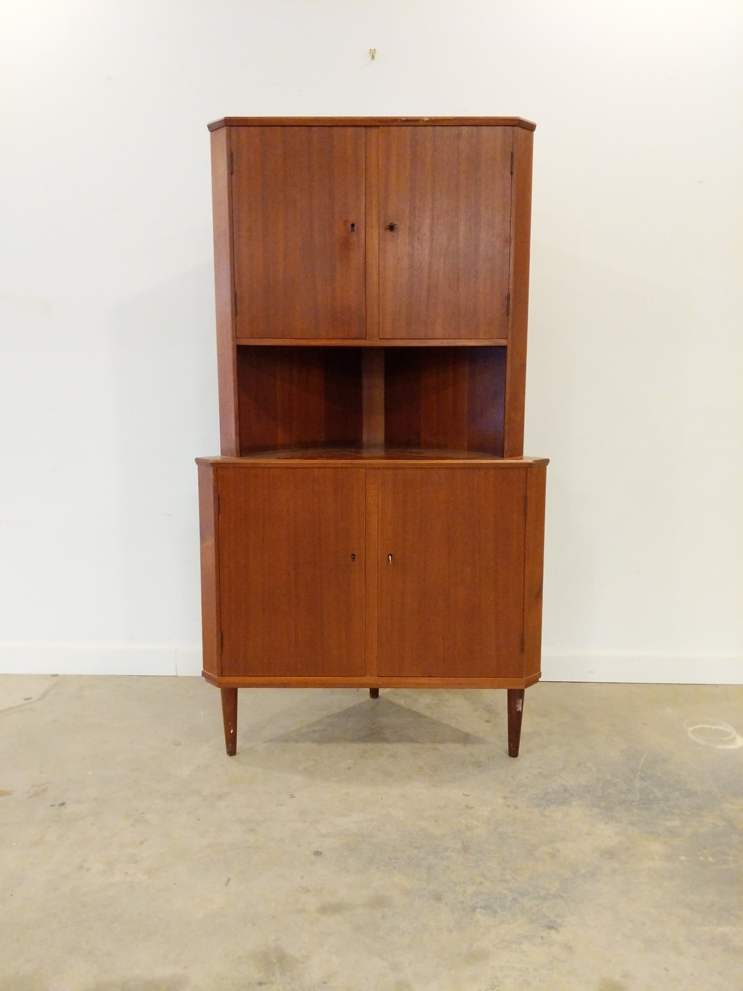 Vintage Danish Modern Teak Corner Cabinet