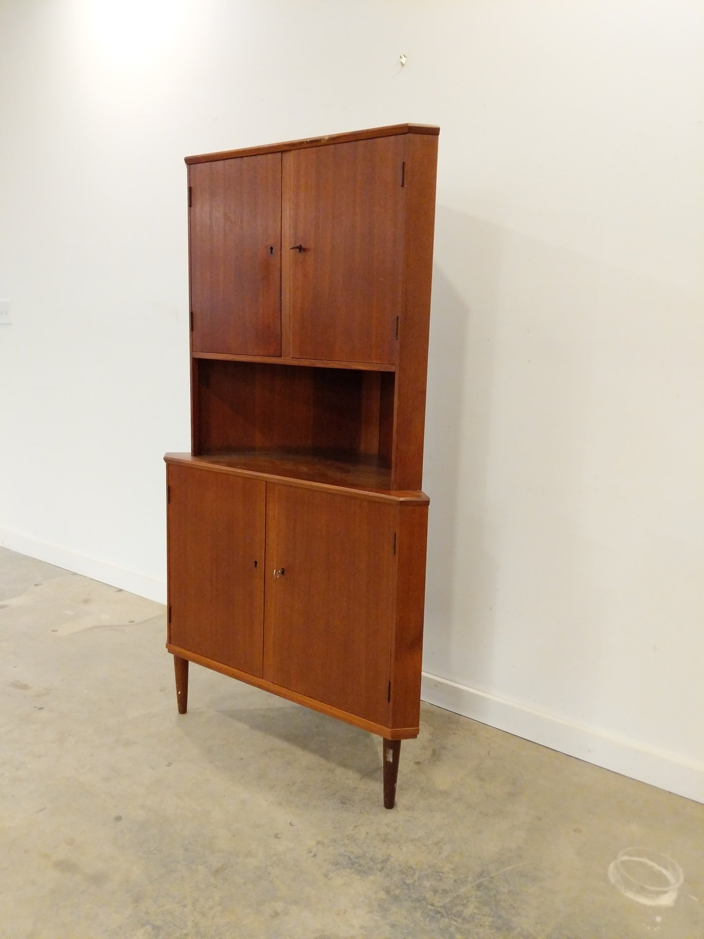 Vintage Danish Modern Teak Corner Cabinet