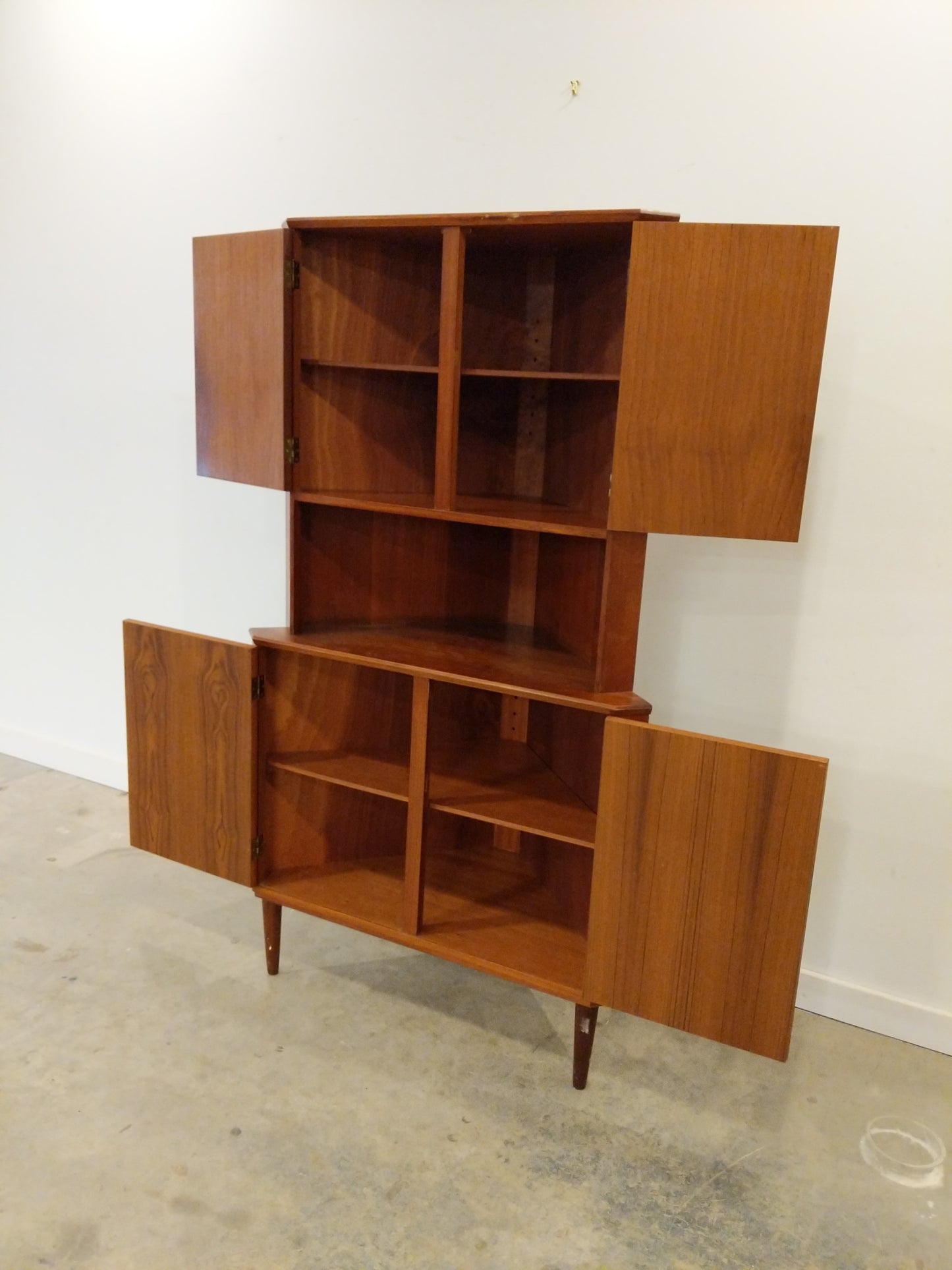 Vintage Danish Modern Teak Corner Cabinet