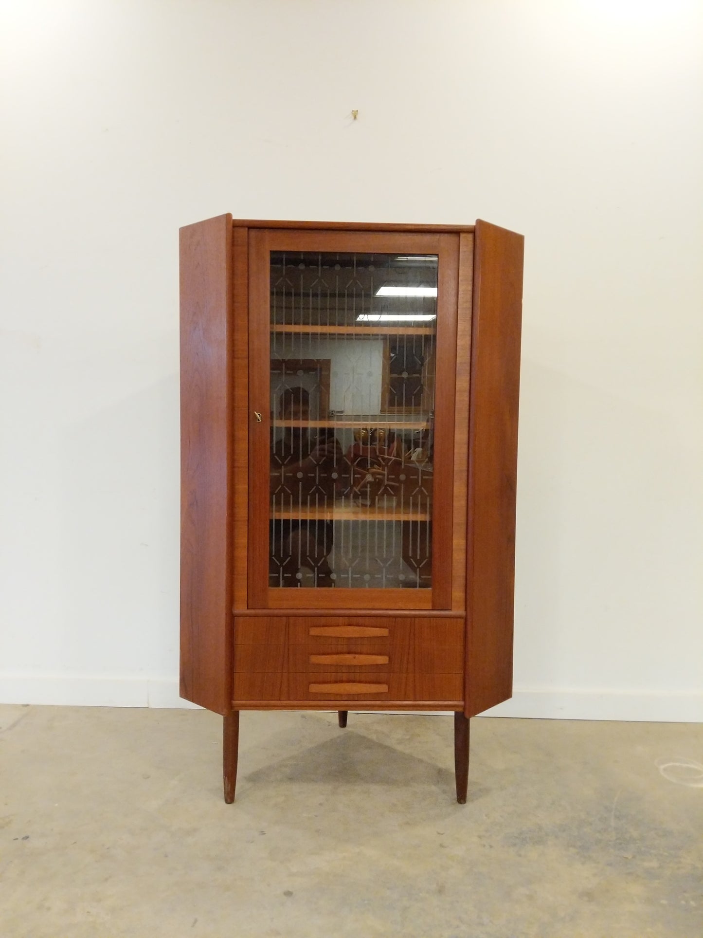 Vintage Danish Modern Teak Corner Cabinet