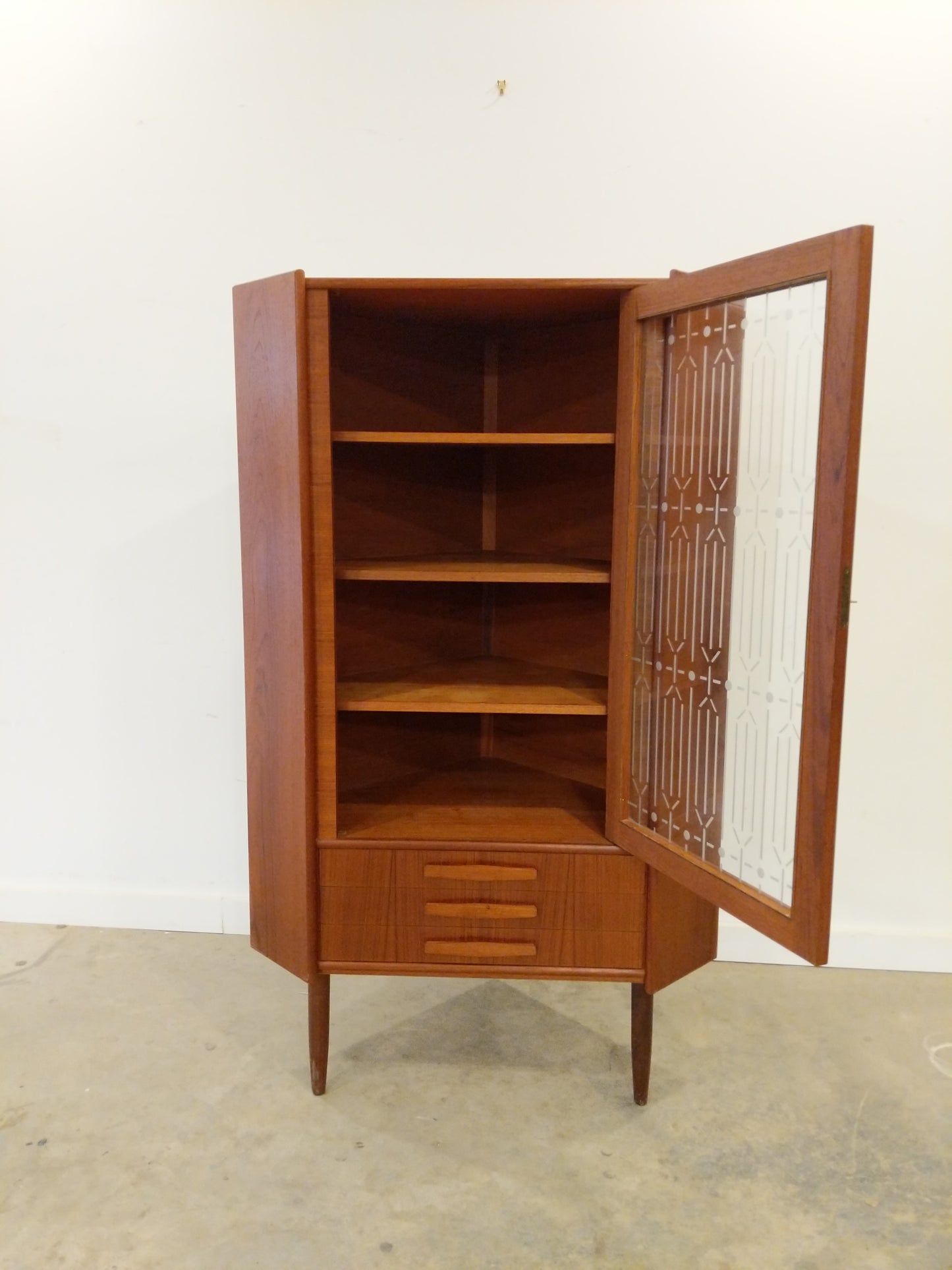 Vintage Danish Modern Teak Corner Cabinet