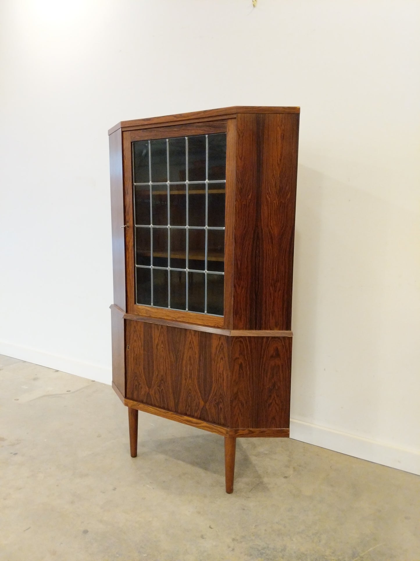 Vintage Danish Modern Rosewood Corner Cabinet