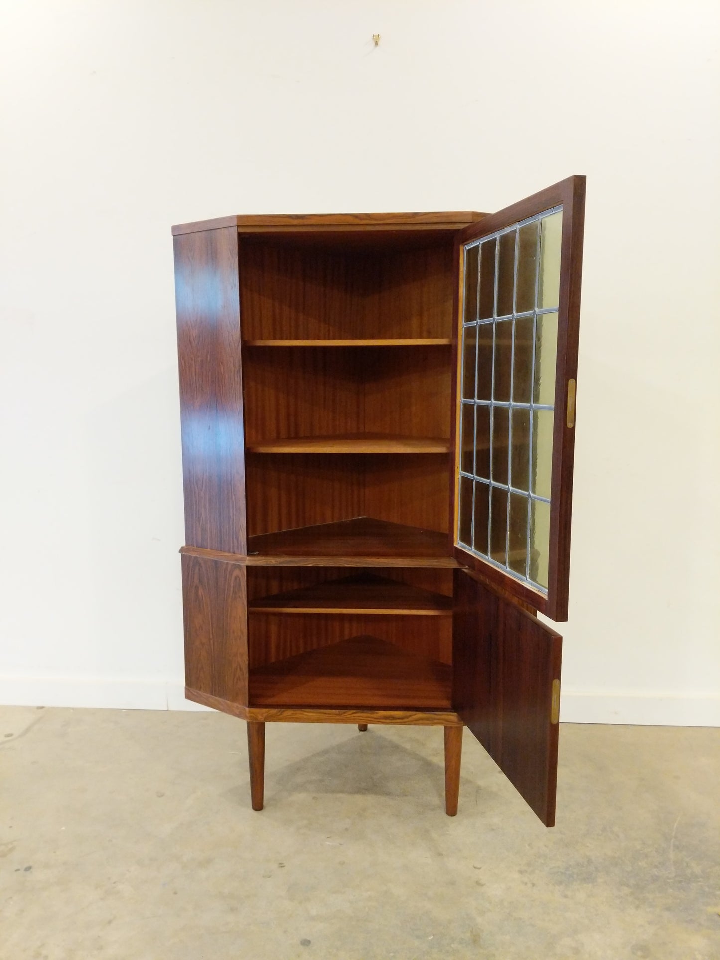 Vintage Danish Modern Rosewood Corner Cabinet