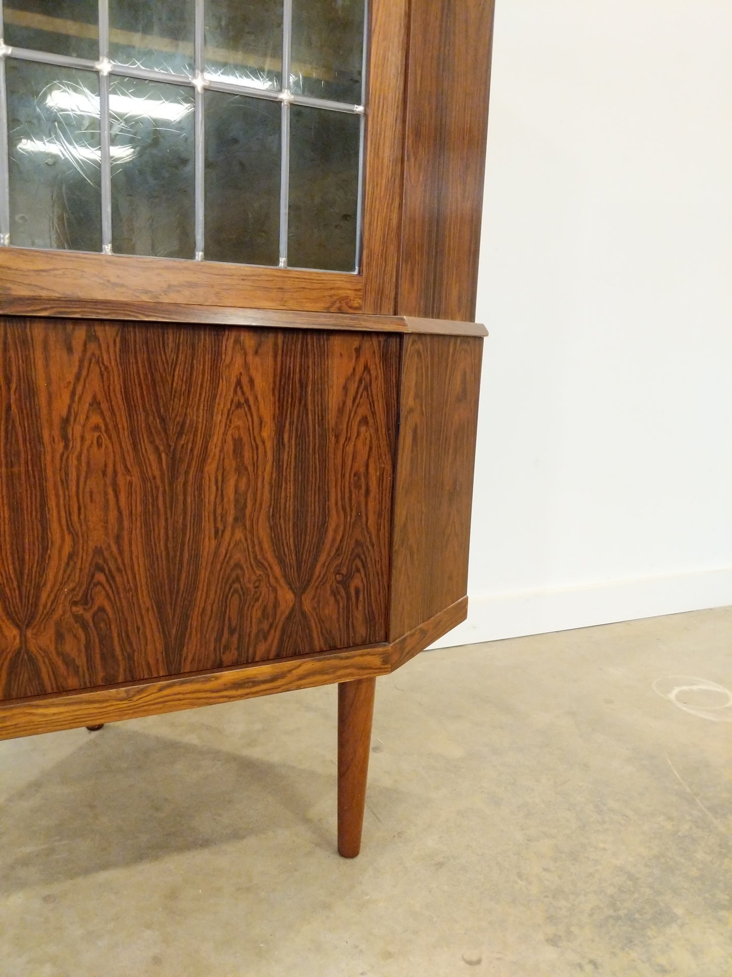 Vintage Danish Modern Rosewood Corner Cabinet