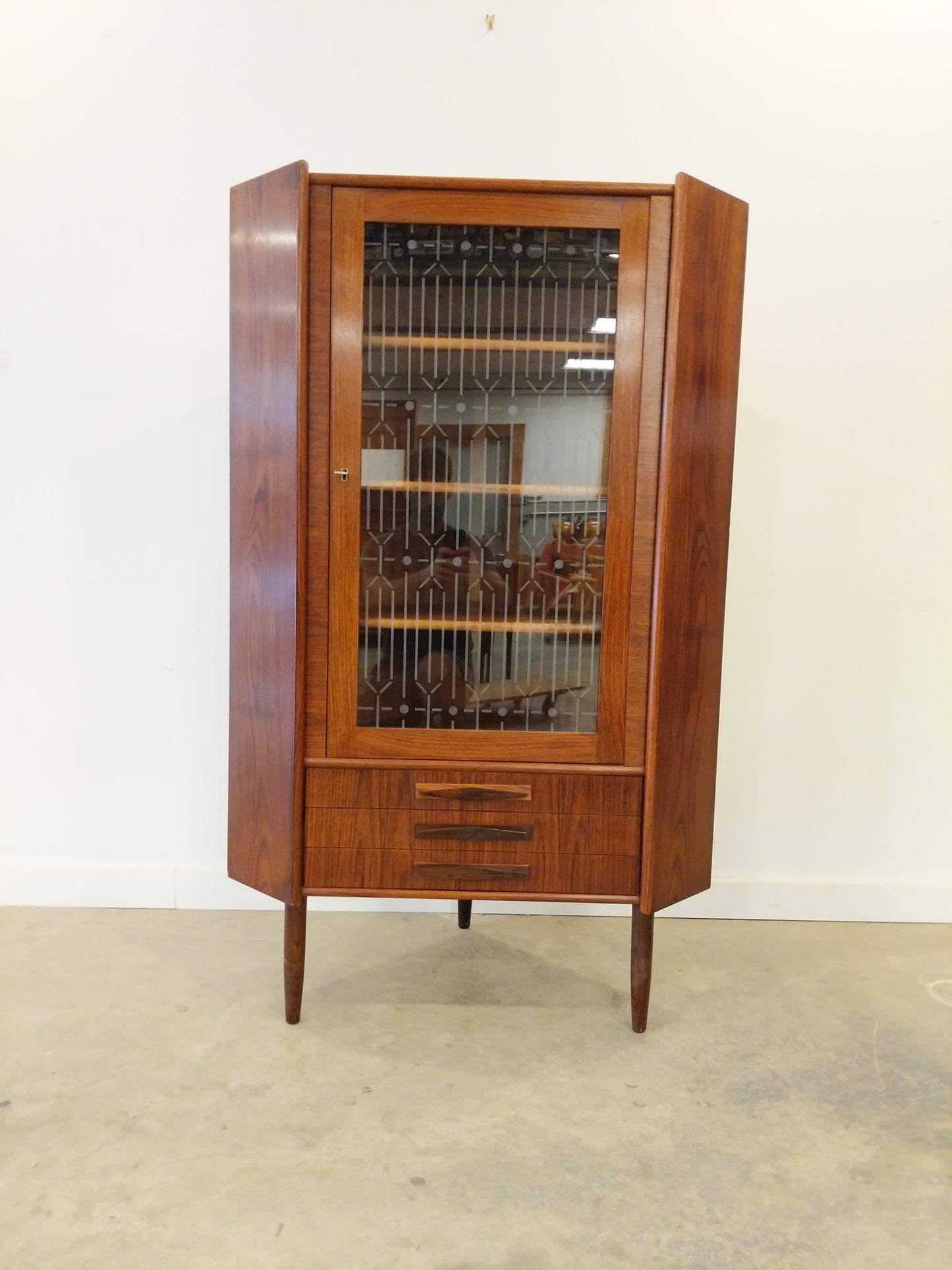 Vintage Danish Modern Rosewood Corner Cabinet