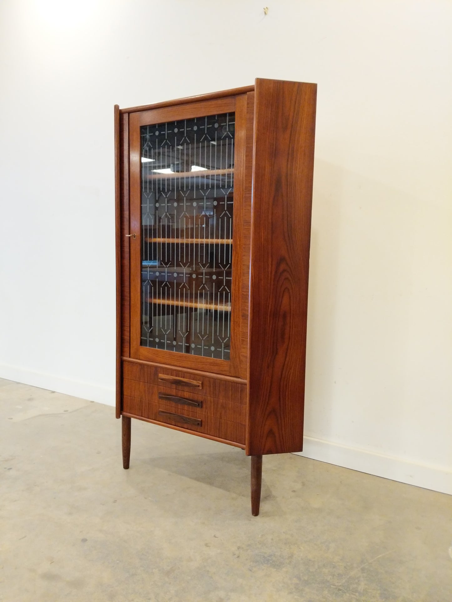 Vintage Danish Modern Rosewood Corner Cabinet