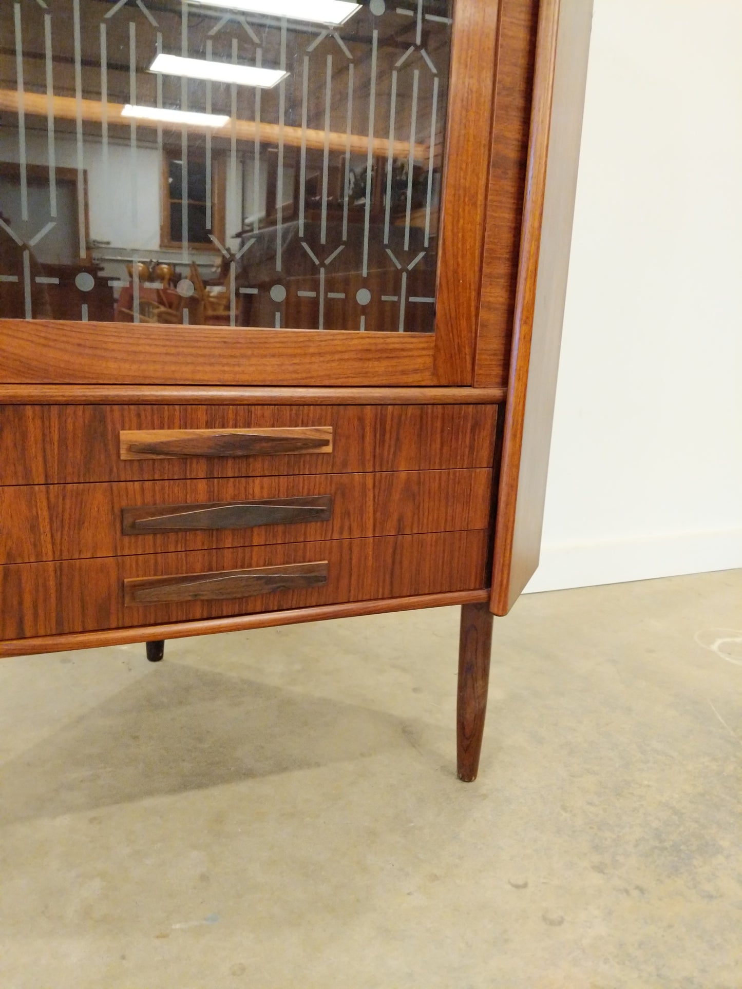 Vintage Danish Modern Rosewood Corner Cabinet