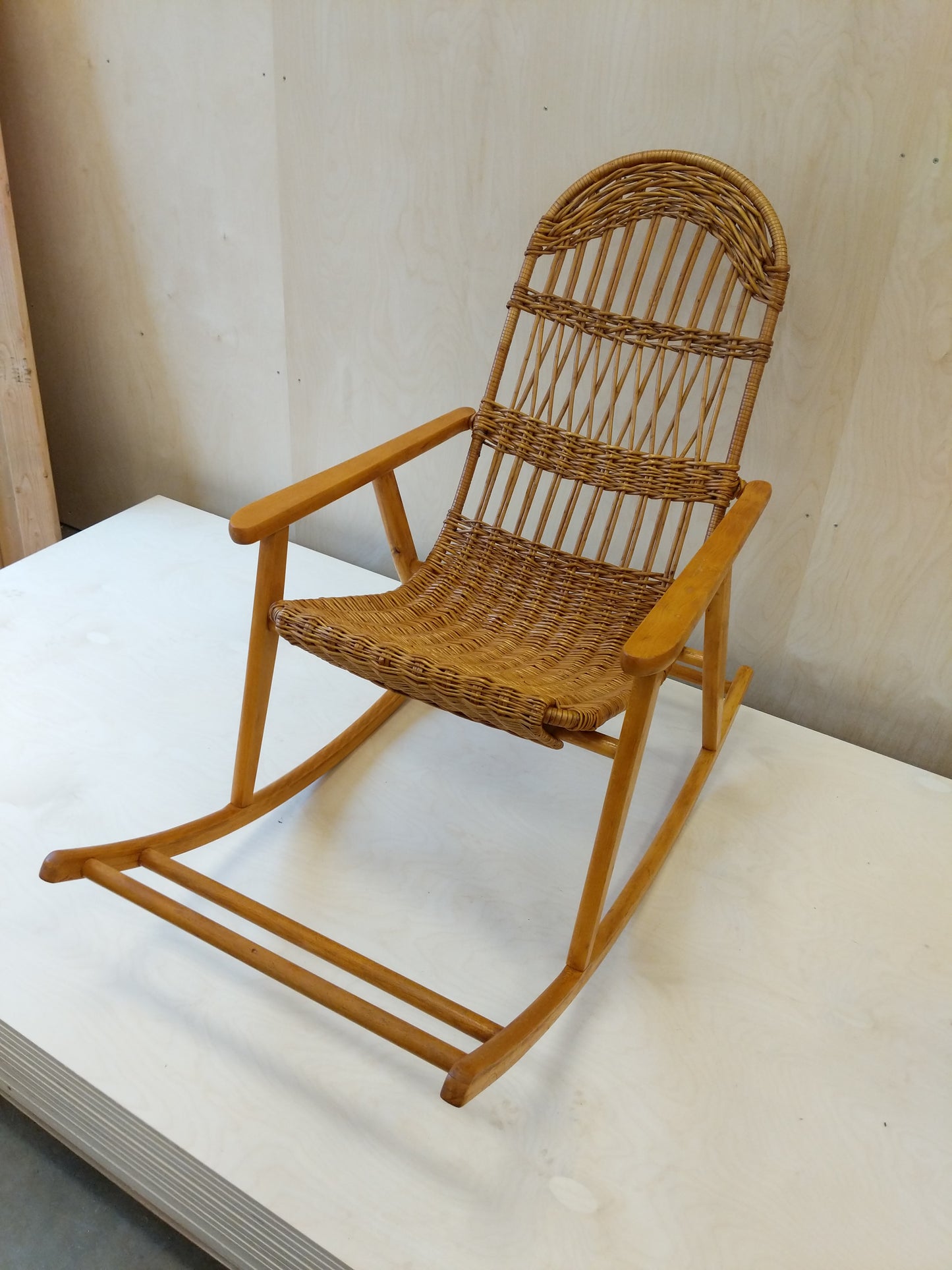 Vintage Czech Rocking Chair