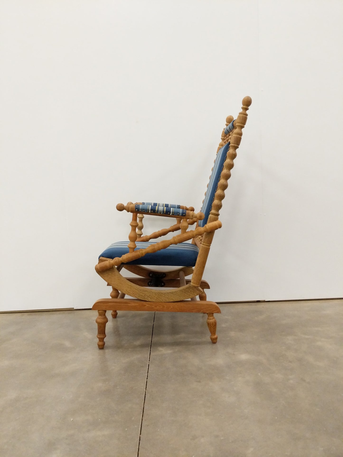 Antique Danish Rocking Chair with Foot Stool