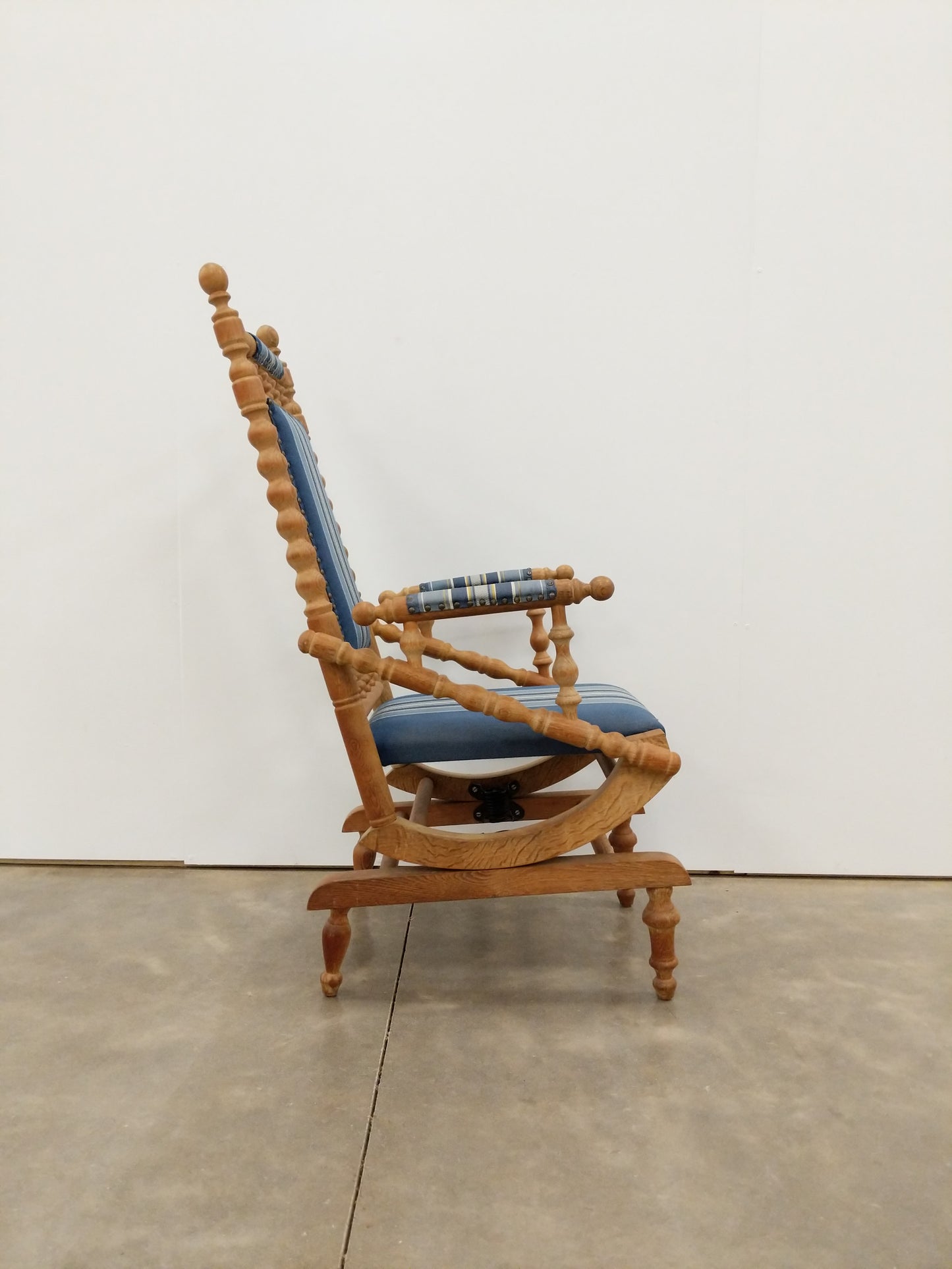 Antique Danish Rocking Chair with Foot Stool