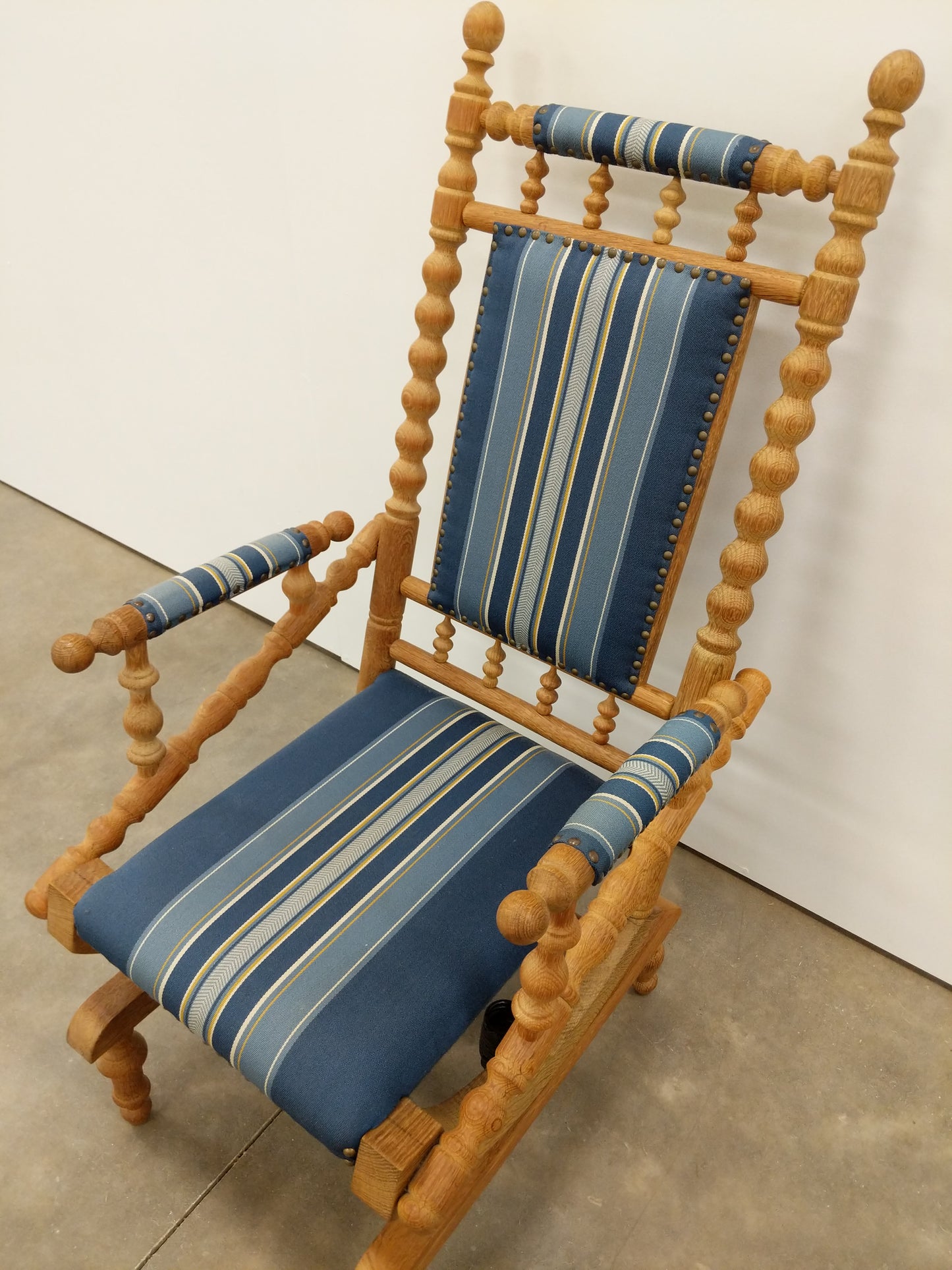 Antique Danish Rocking Chair with Foot Stool