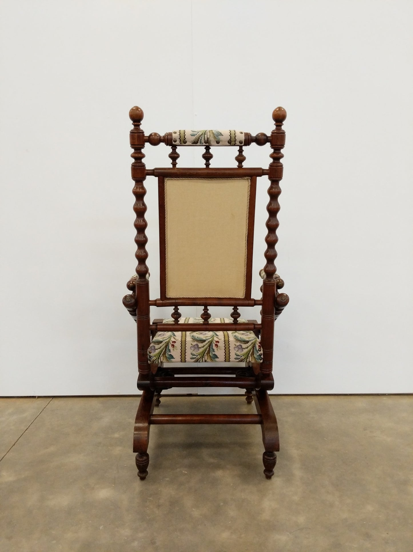 Antique Danish Rocking Chair with Foot Stool