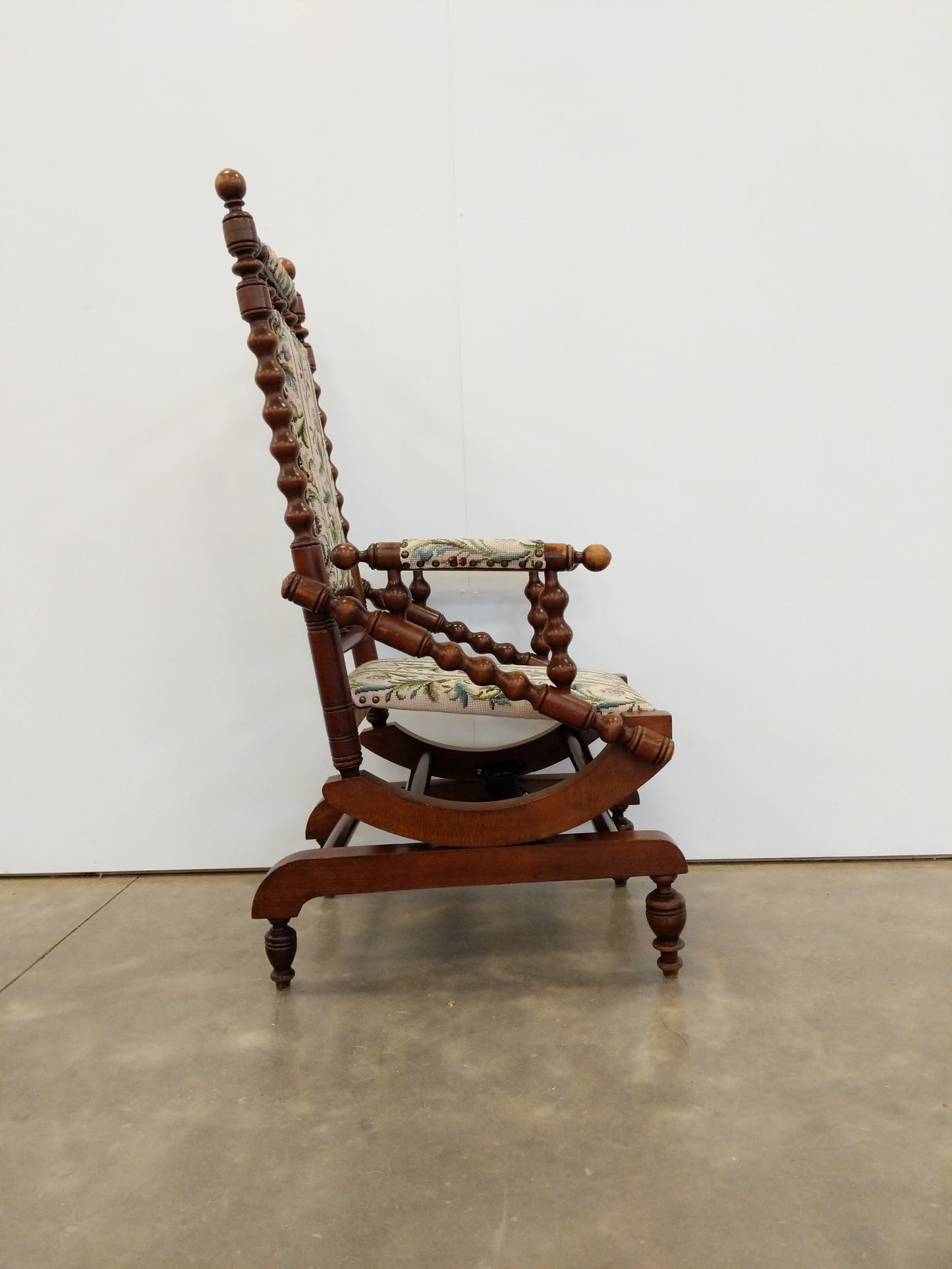 Antique Danish Rocking Chair with Foot Stool