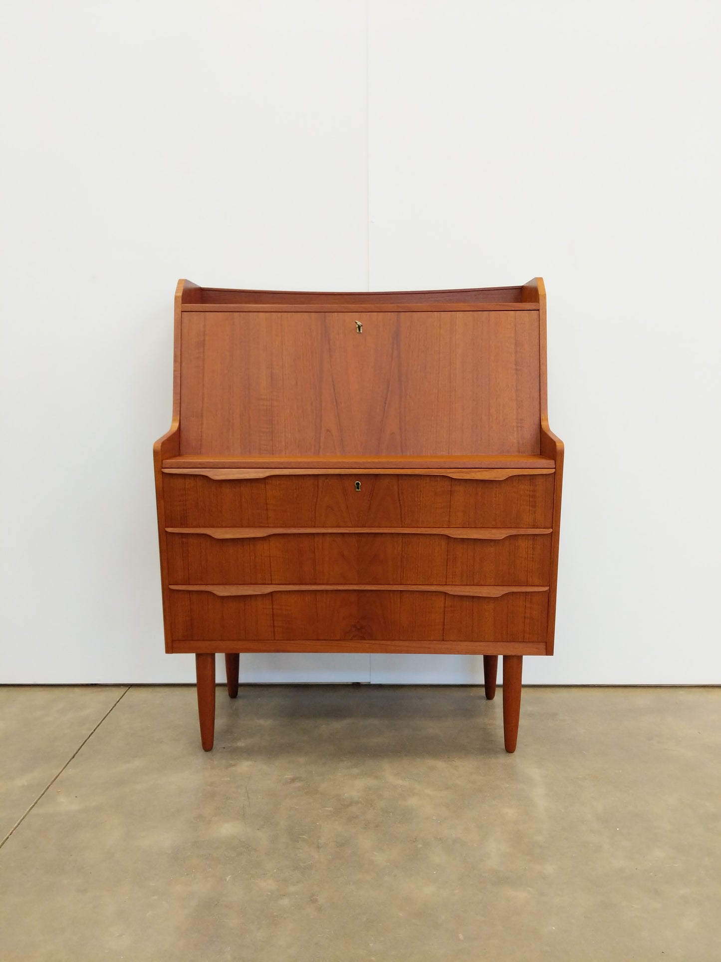 Vintage Danish Modern Teak Secretary Desk
