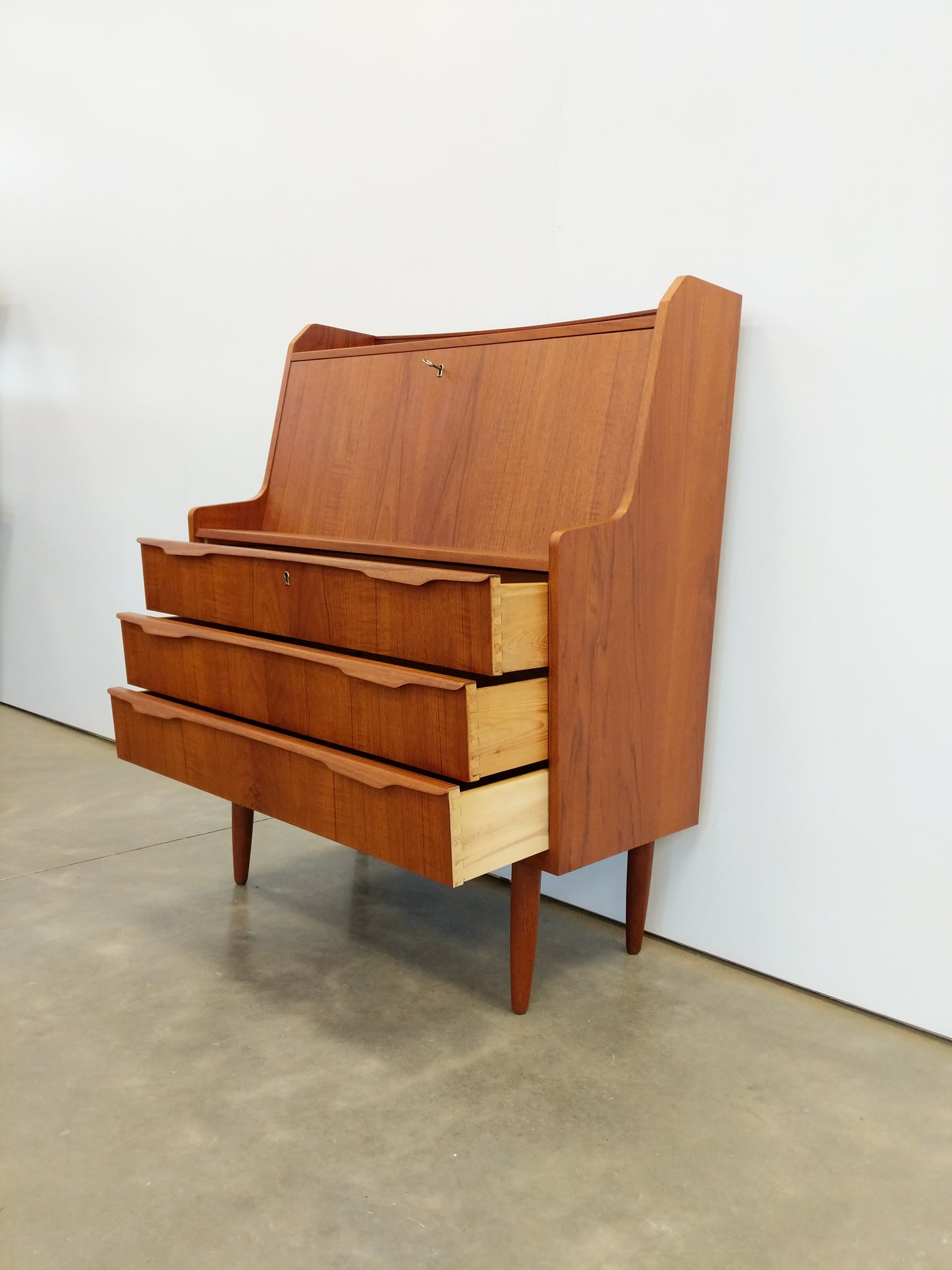 Vintage Danish Modern Teak Secretary Desk