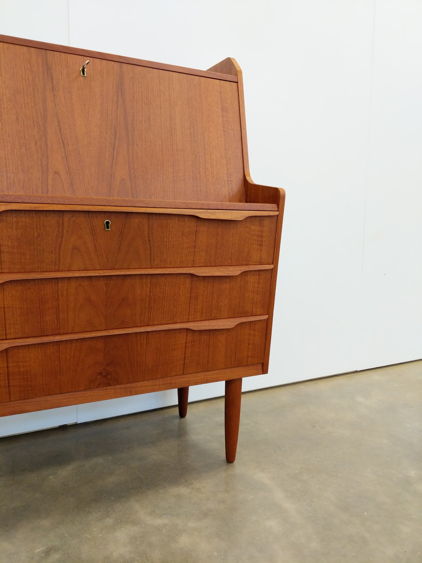 Vintage Danish Modern Teak Secretary Desk