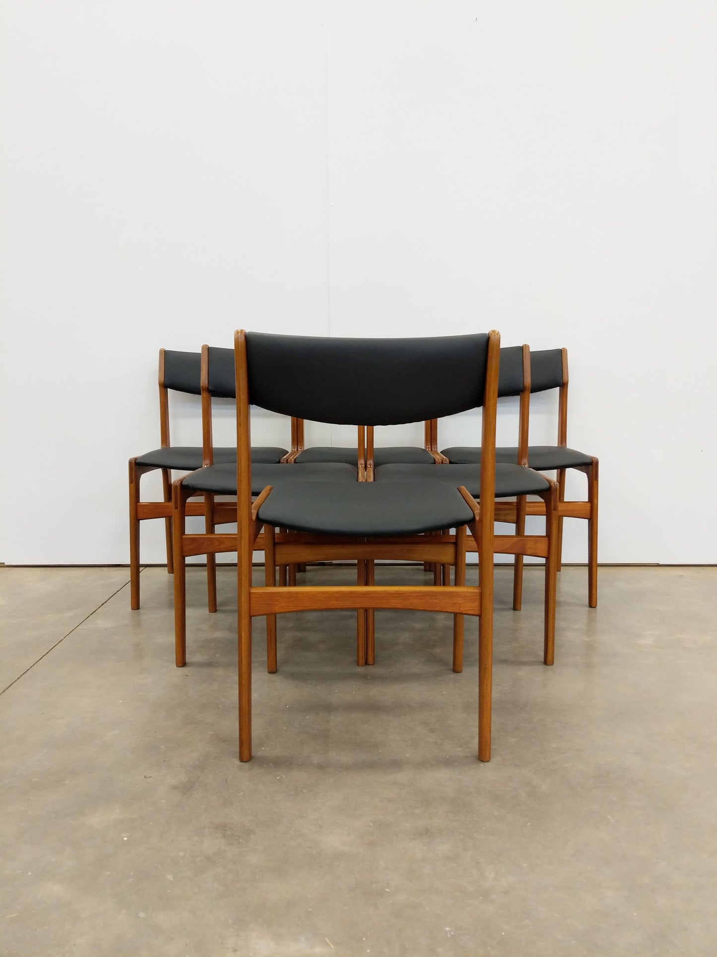 Set of 6 Vintage Danish Modern Dining Chairs by Erik Buch
