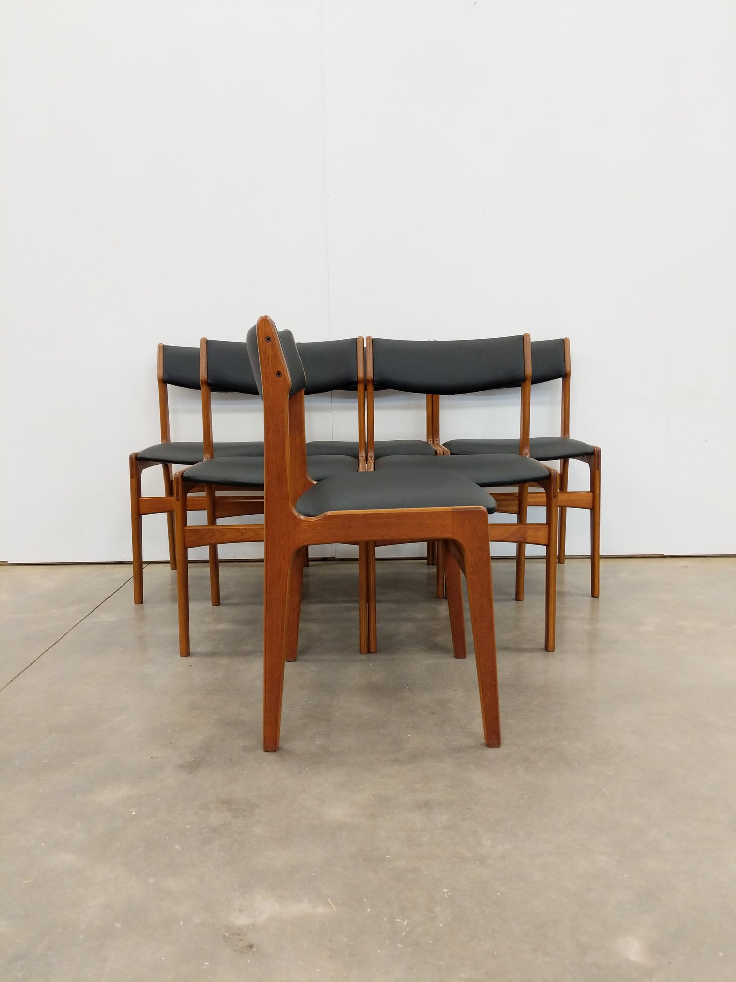 Set of 6 Vintage Danish Modern Dining Chairs by Erik Buch