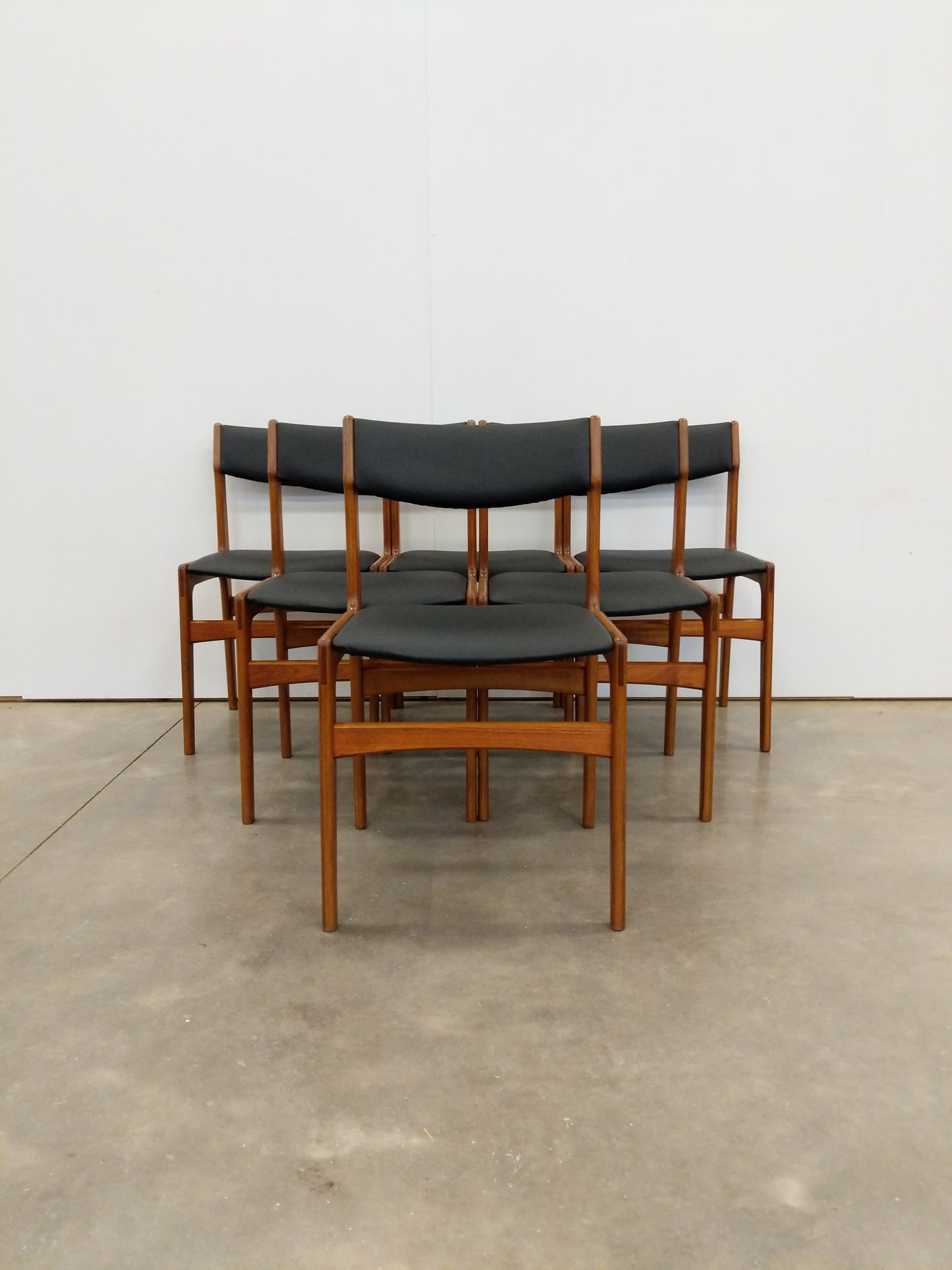 Set of 6 Vintage Danish Modern Dining Chairs by Erik Buch