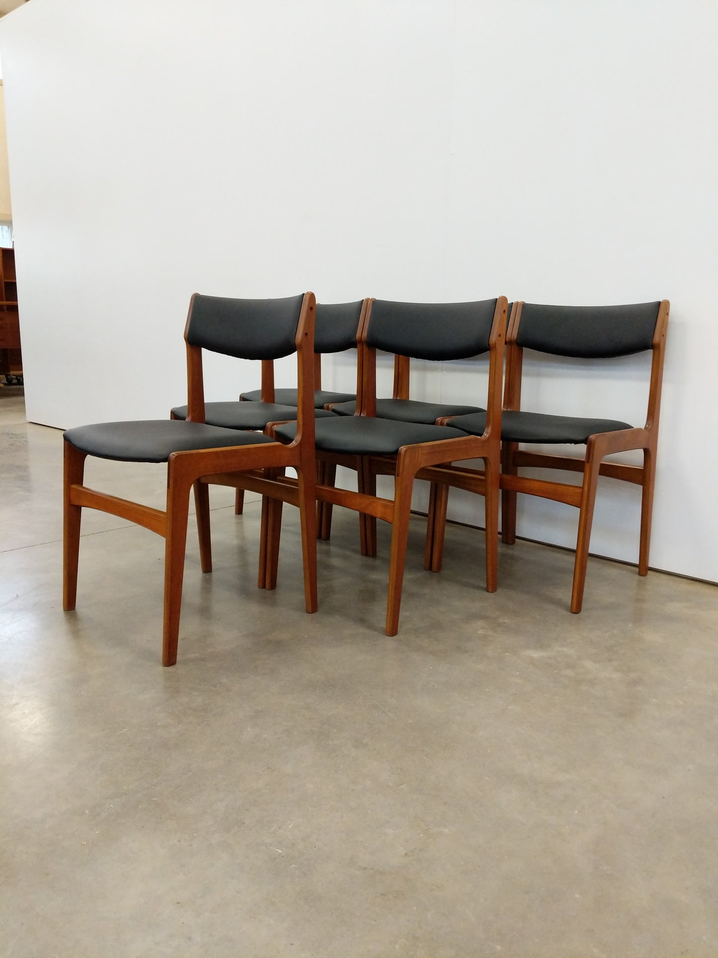 Set of 6 Vintage Danish Modern Dining Chairs by Erik Buch
