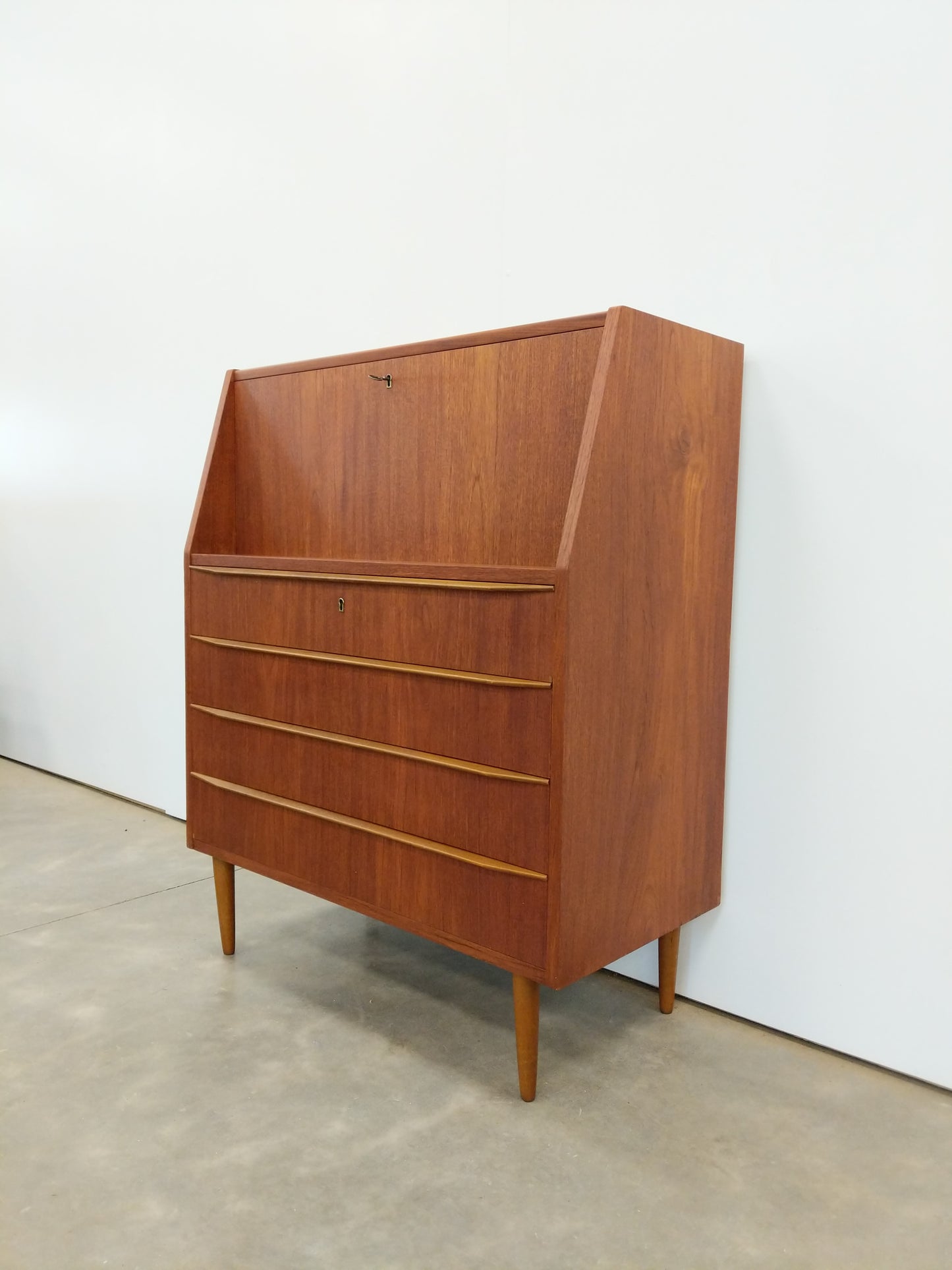 Vintage Danish Modern Teak Secretary Desk
