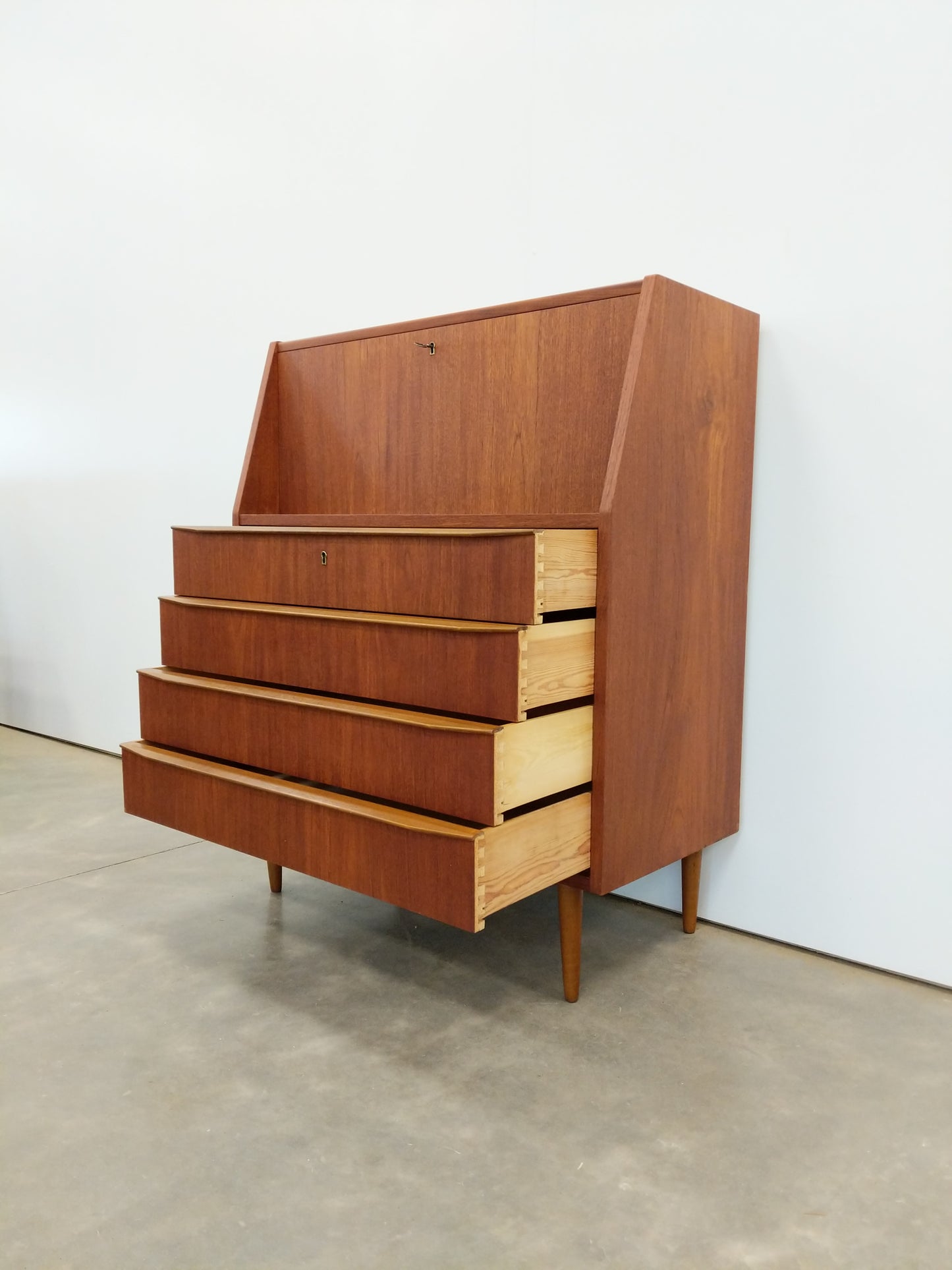 Vintage Danish Modern Teak Secretary Desk
