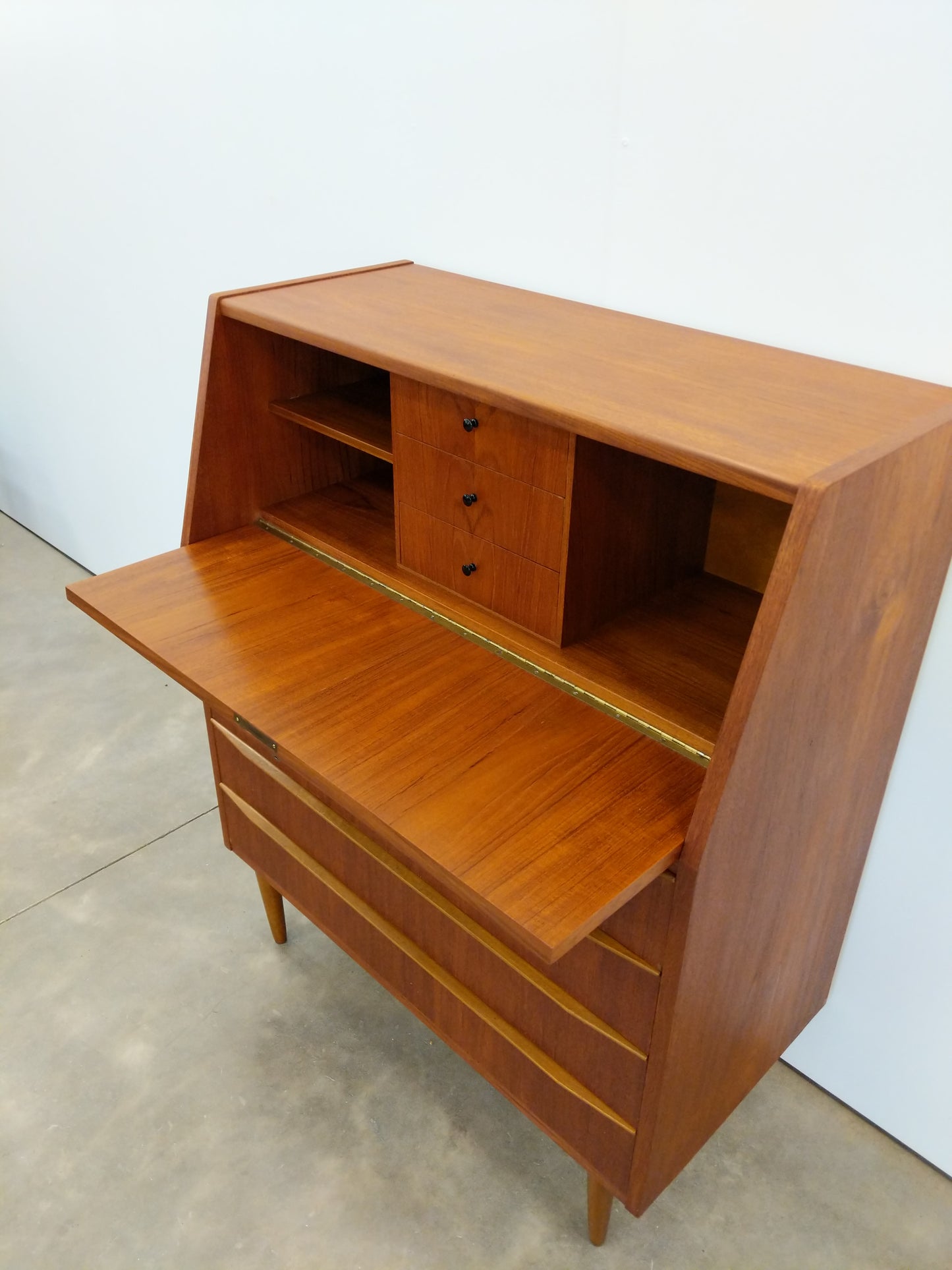 Vintage Danish Modern Teak Secretary Desk