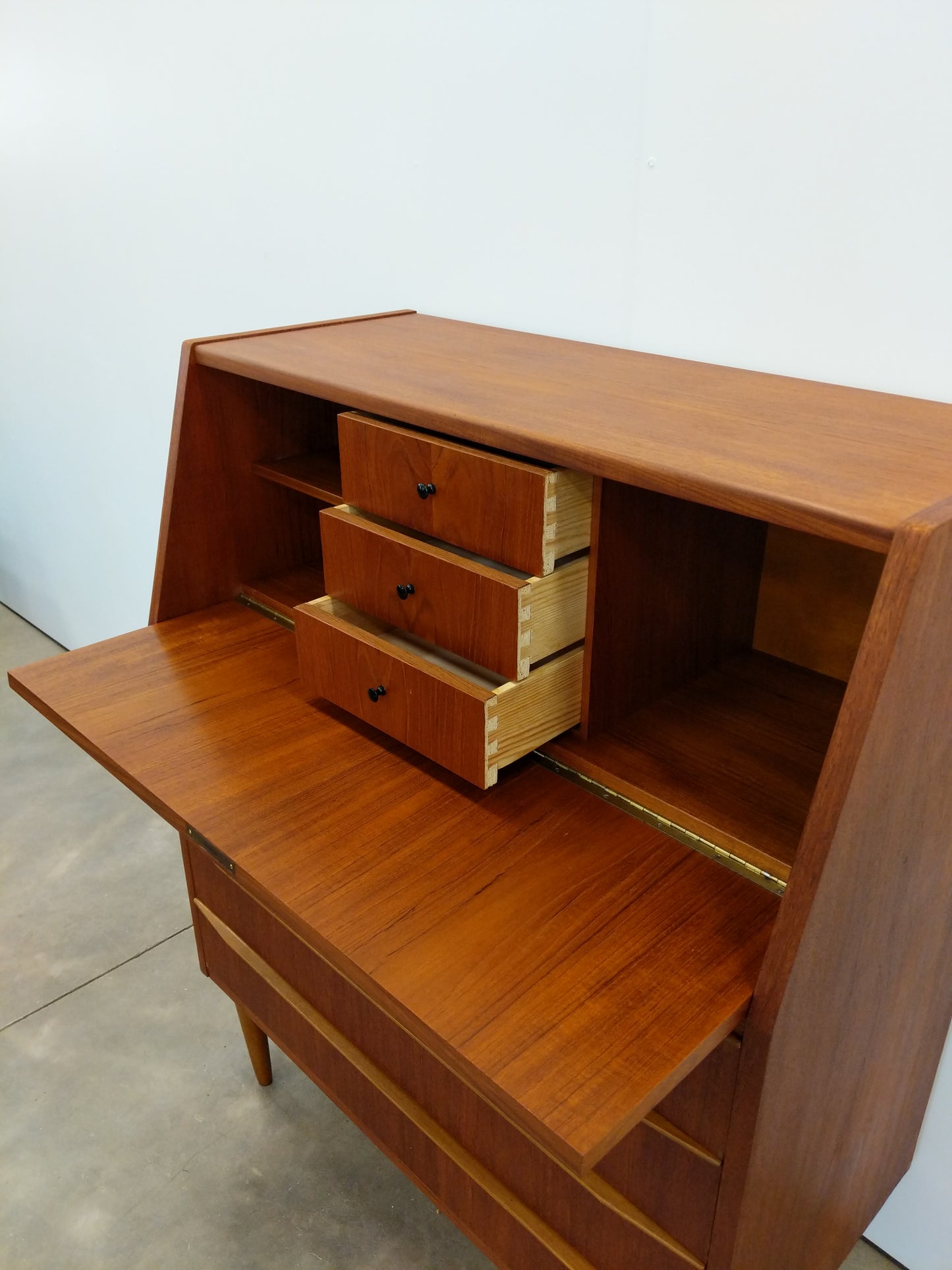 Vintage Danish Modern Teak Secretary Desk