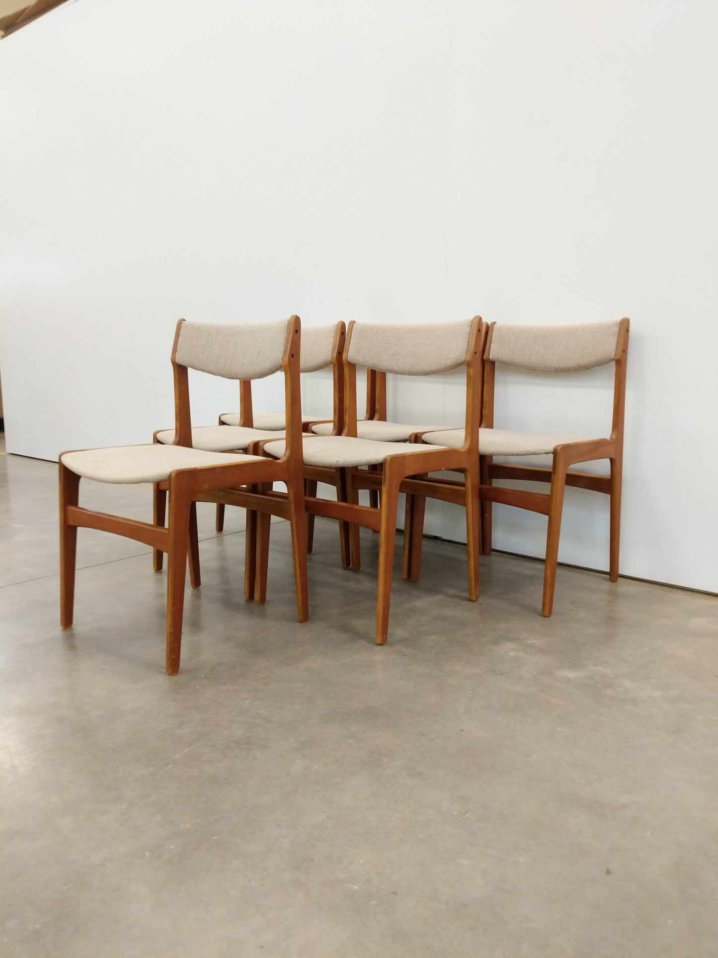 Set of 6 Vintage Danish Modern Dining Chairs by Erik Buch