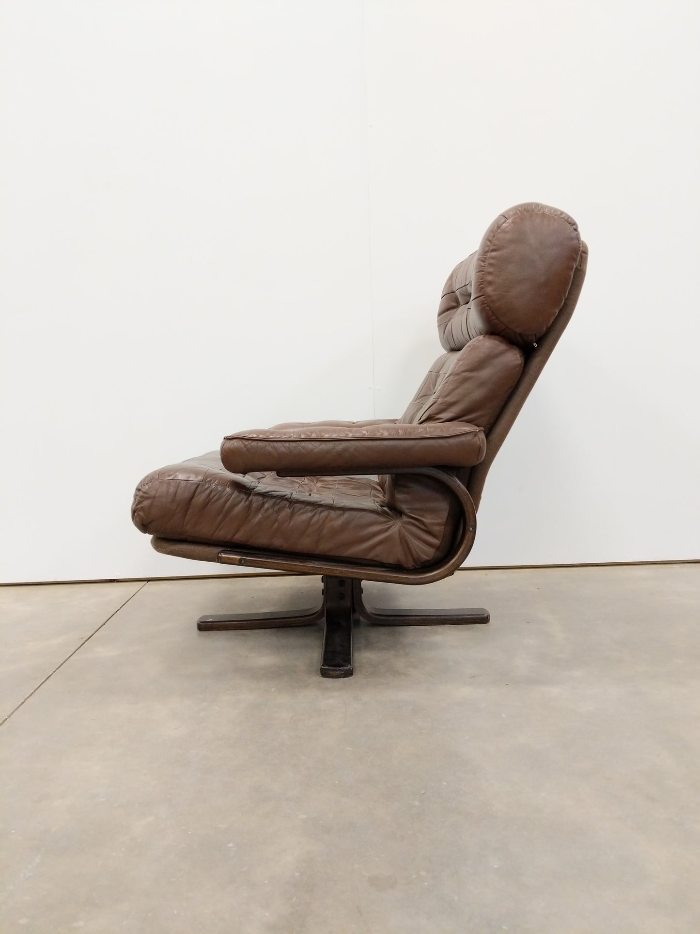 Vintage Danish Modern Leather Lounge Chair