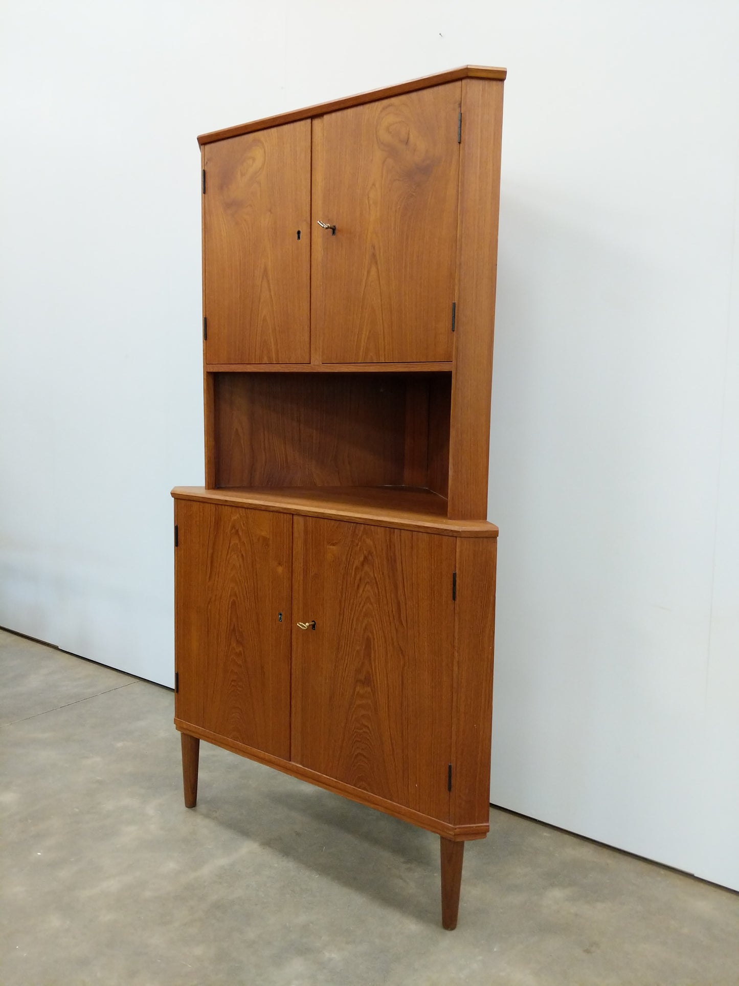 Vintage Danish Modern Teak Corner Cabinet