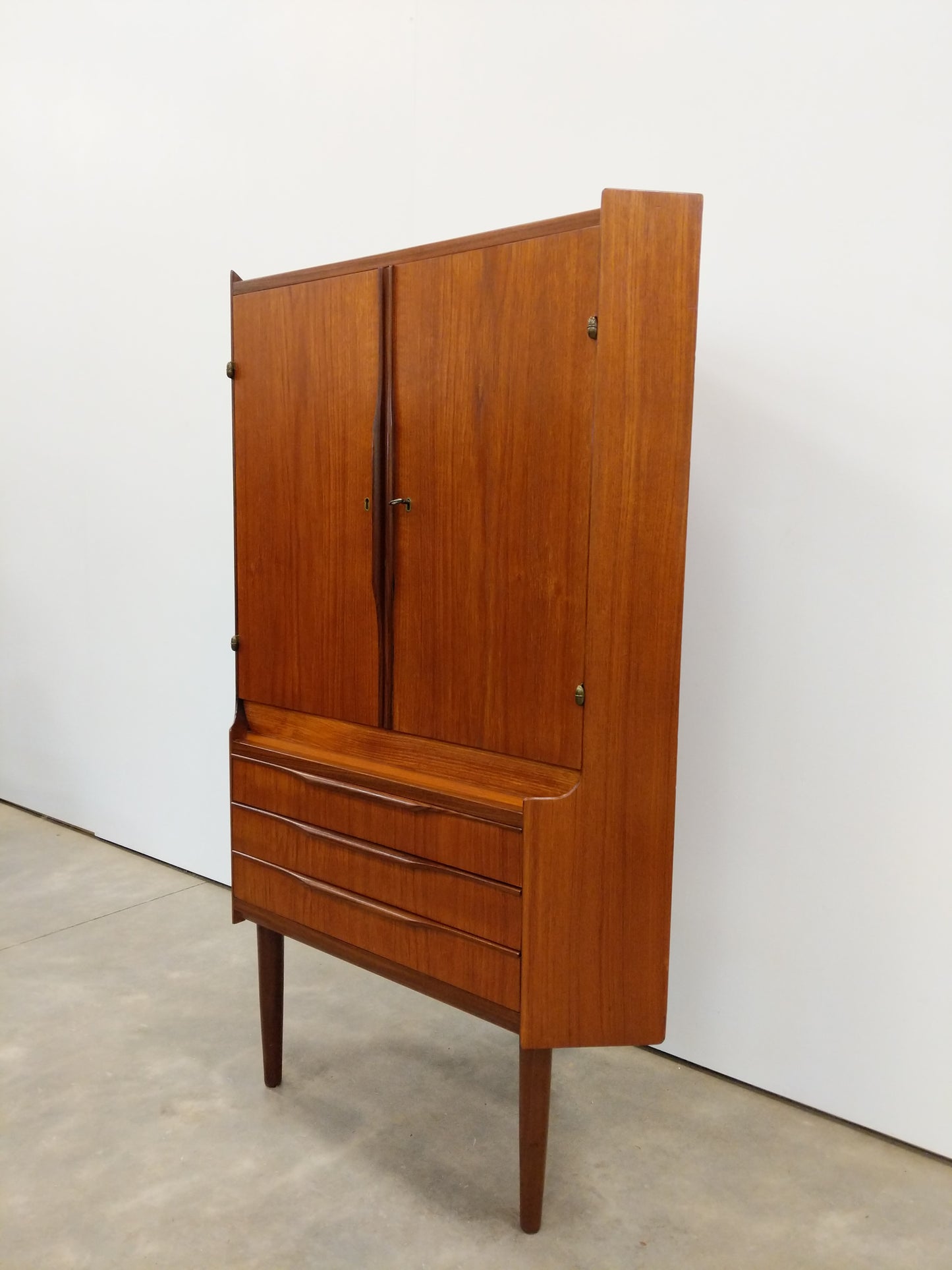 Vintage Danish Modern Teak Corner Cabinet