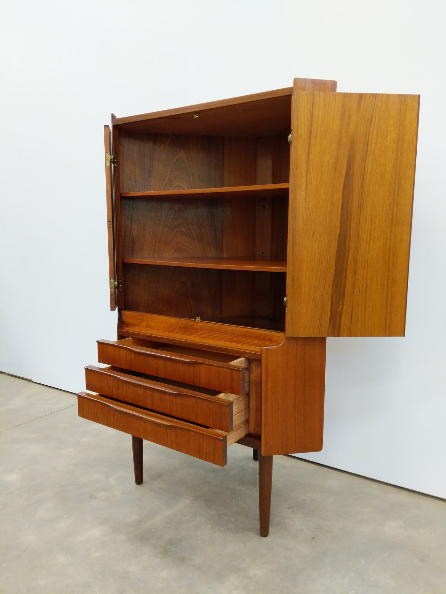 Vintage Danish Modern Teak Corner Cabinet