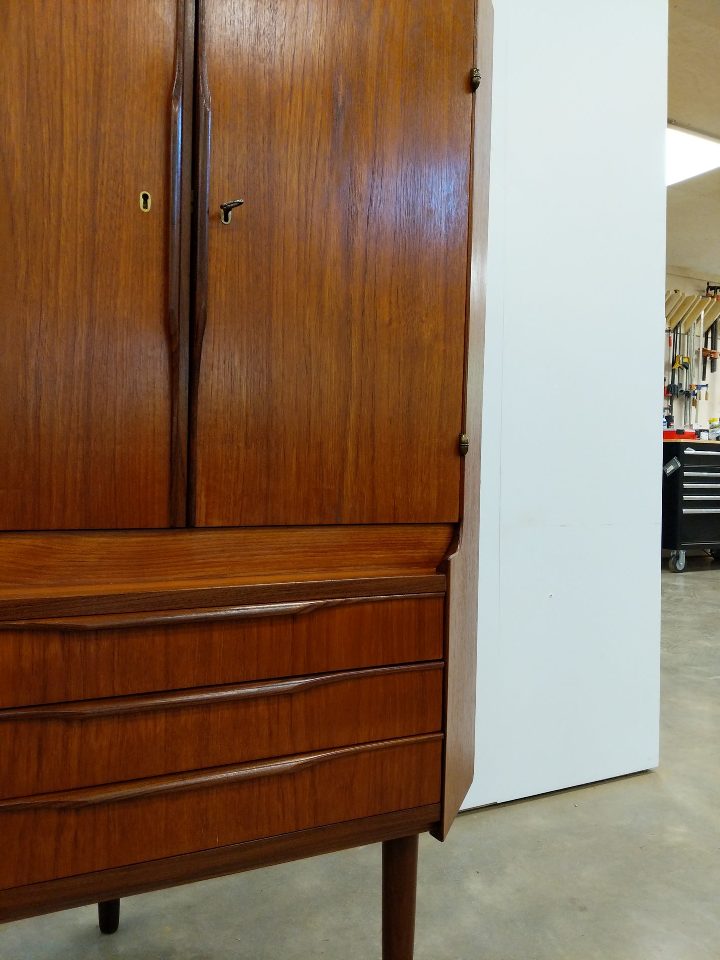 Vintage Danish Modern Teak Corner Cabinet