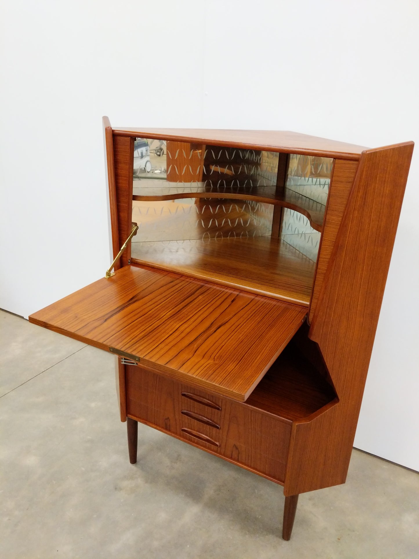 Vintage Danish Modern Teak Corner Cabinet