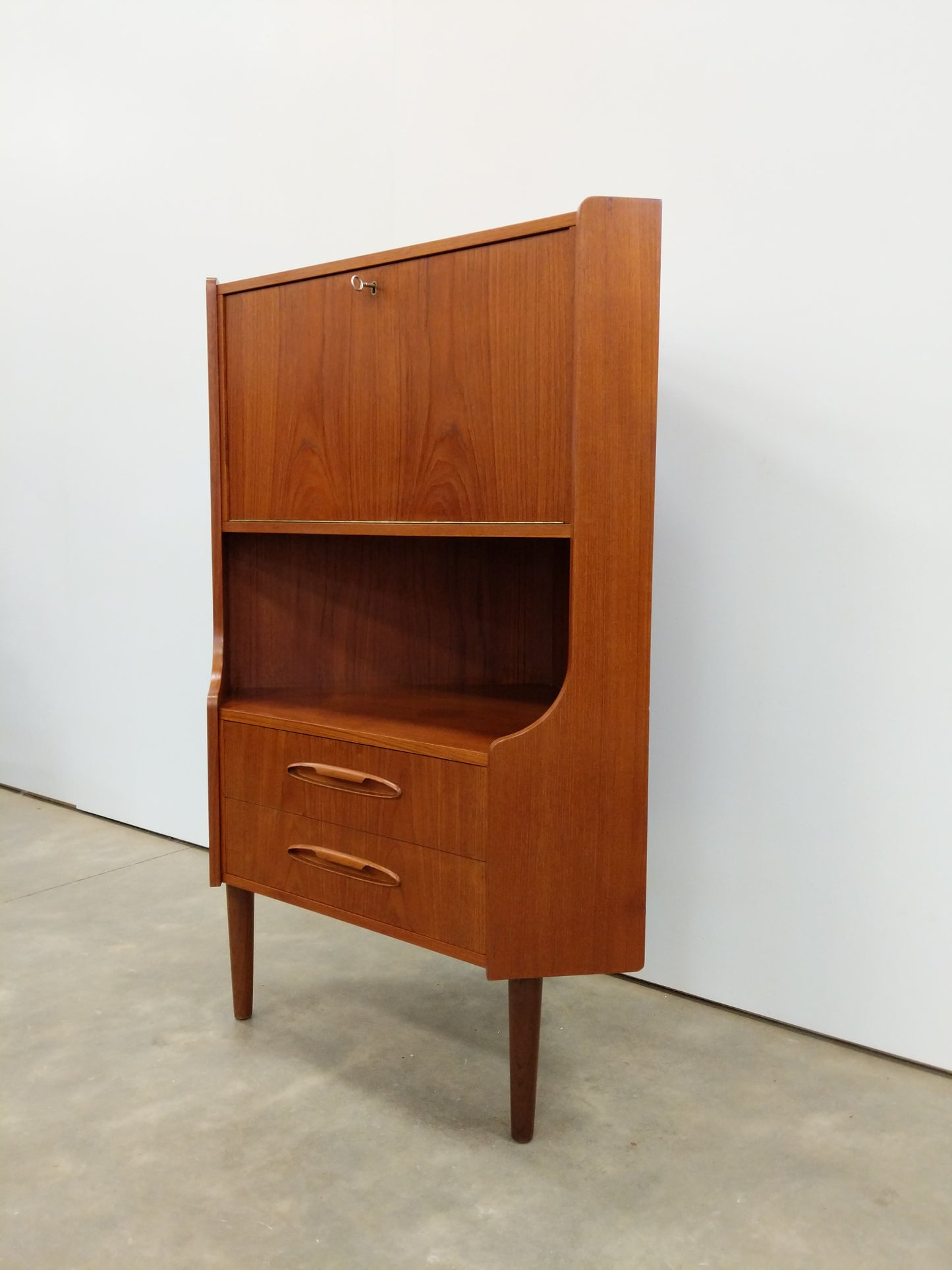 Vintage Danish Modern Teak Corner Cabinet by Aulum